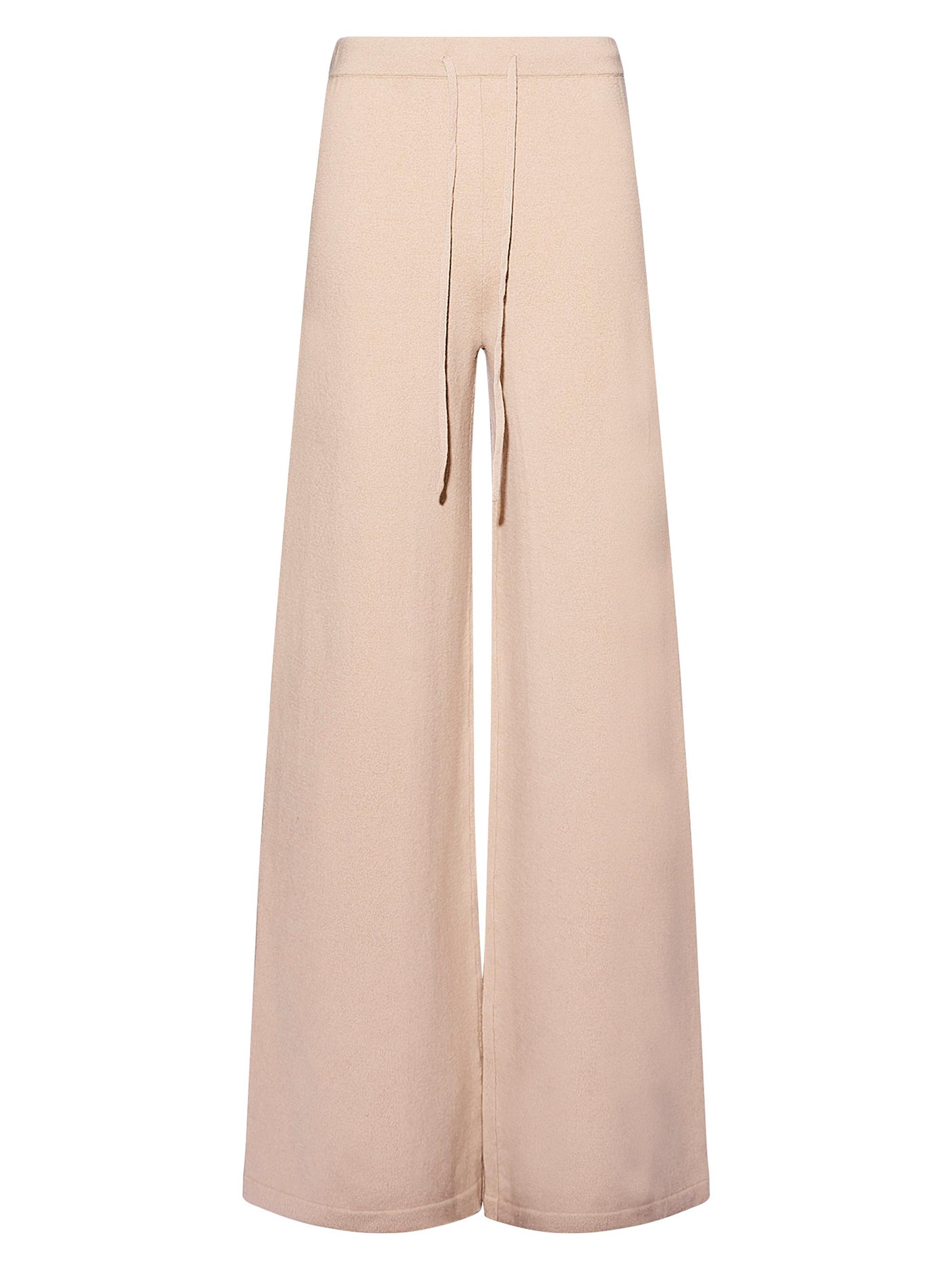 Yves Salomon Women's Wool Drawstring Wide-Leg Pants - Ficelle