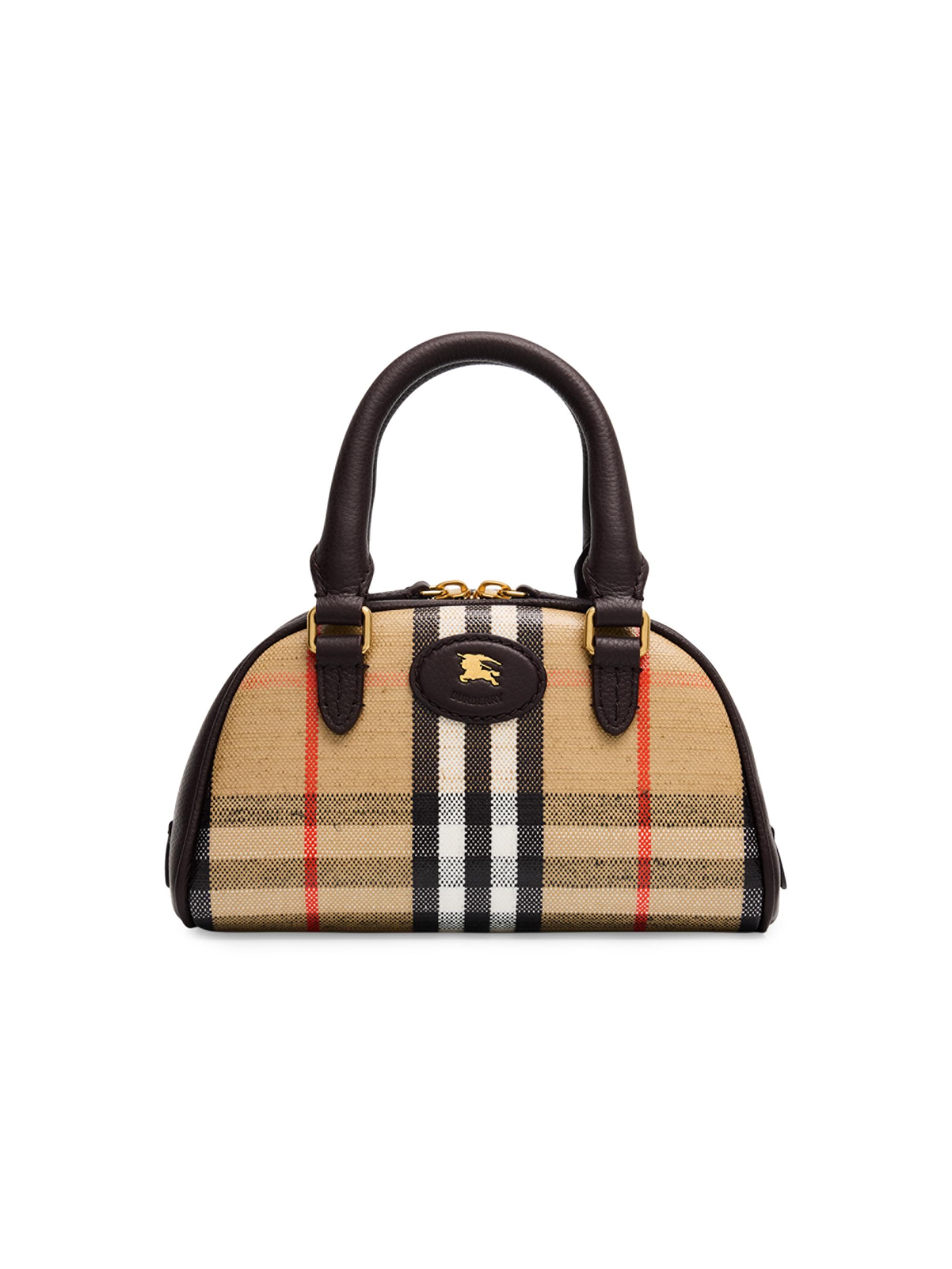 ♥Burberryバッグ♥ Burberry Check & Leather Top Handle Note Bag | Saks Fifth Avenue