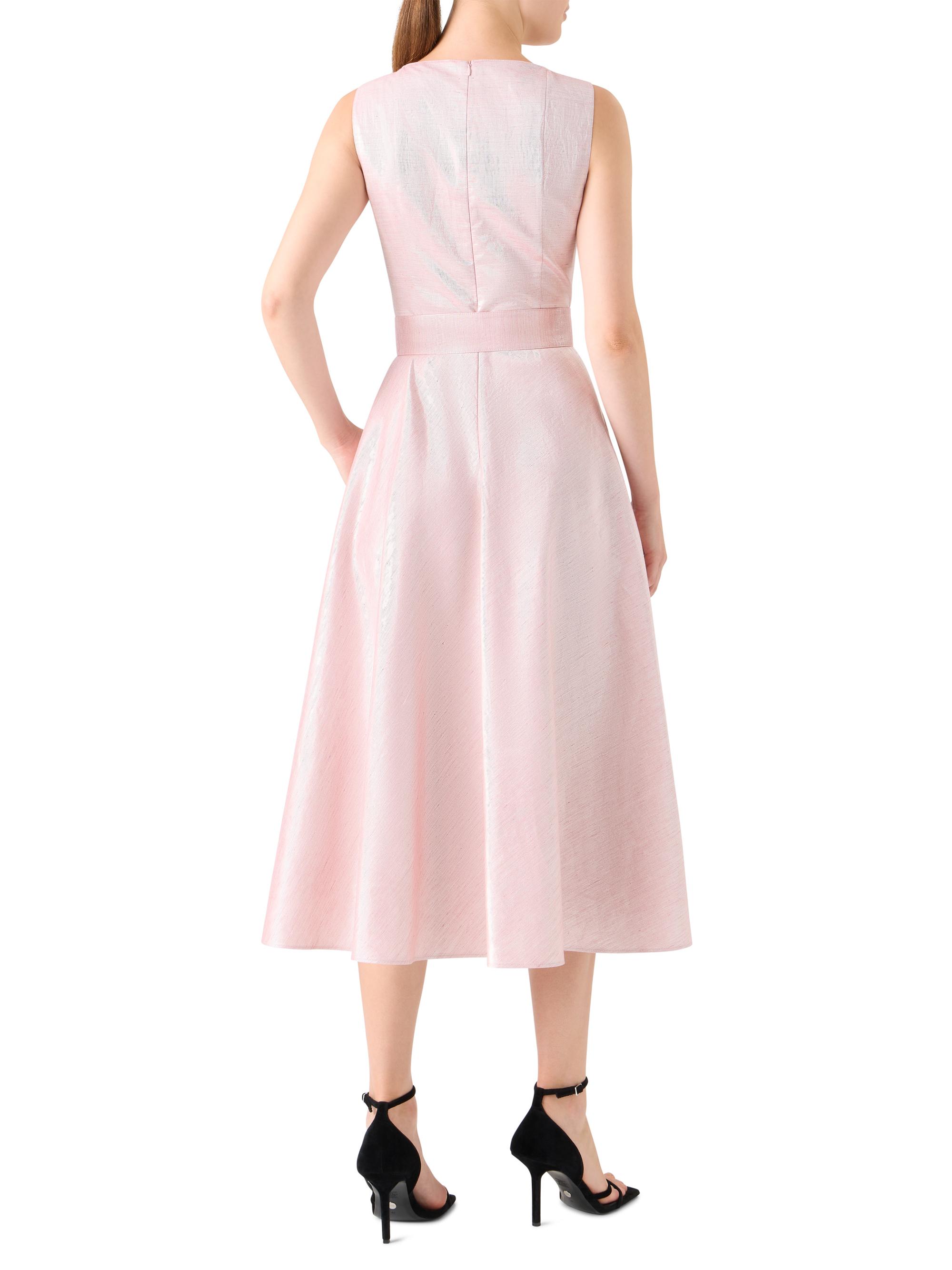 Akris punto Metallic Cotton-Linen Belted Midi-Dress | Saks Fifth