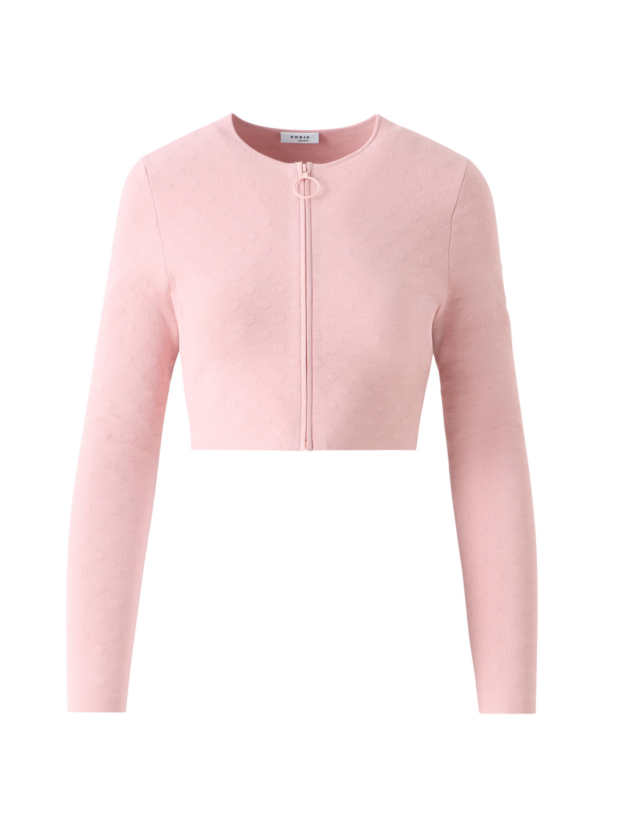 Akris punto Women's Intarsia Dot Crop Cardigan - Rose