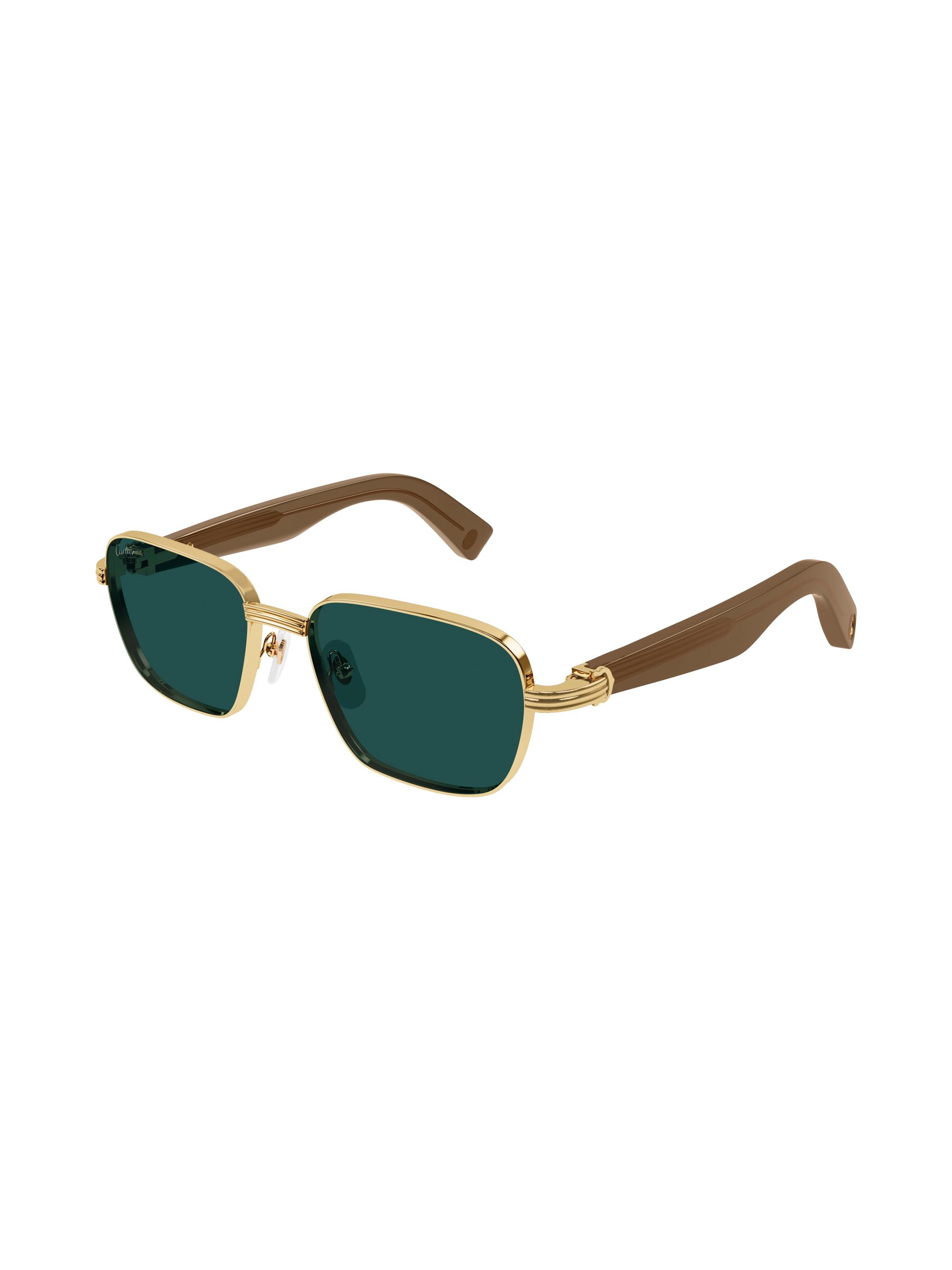 Cartier Men's Première De  53MM Square Sunglasses - Gold Green