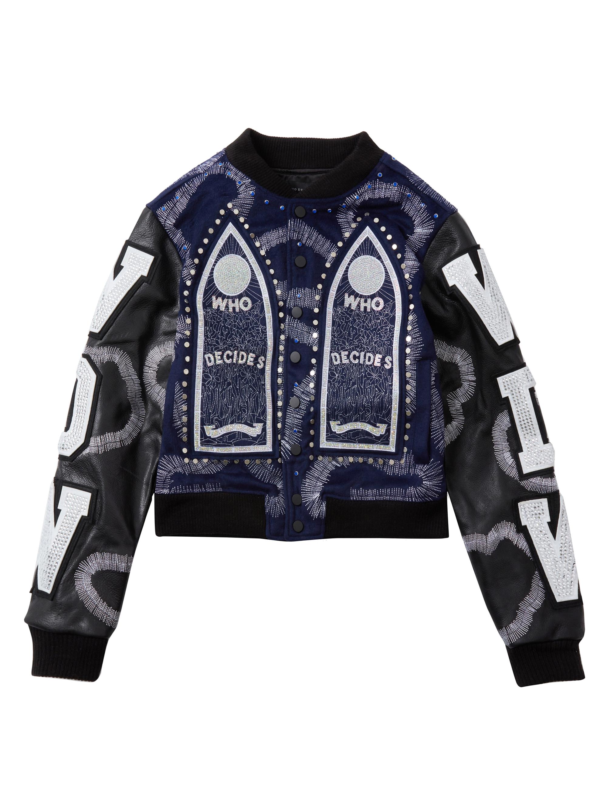 Who Decides War Men's Hardware Cathedral Varsity Jacket - Coal Indigo | Thumbnail 7