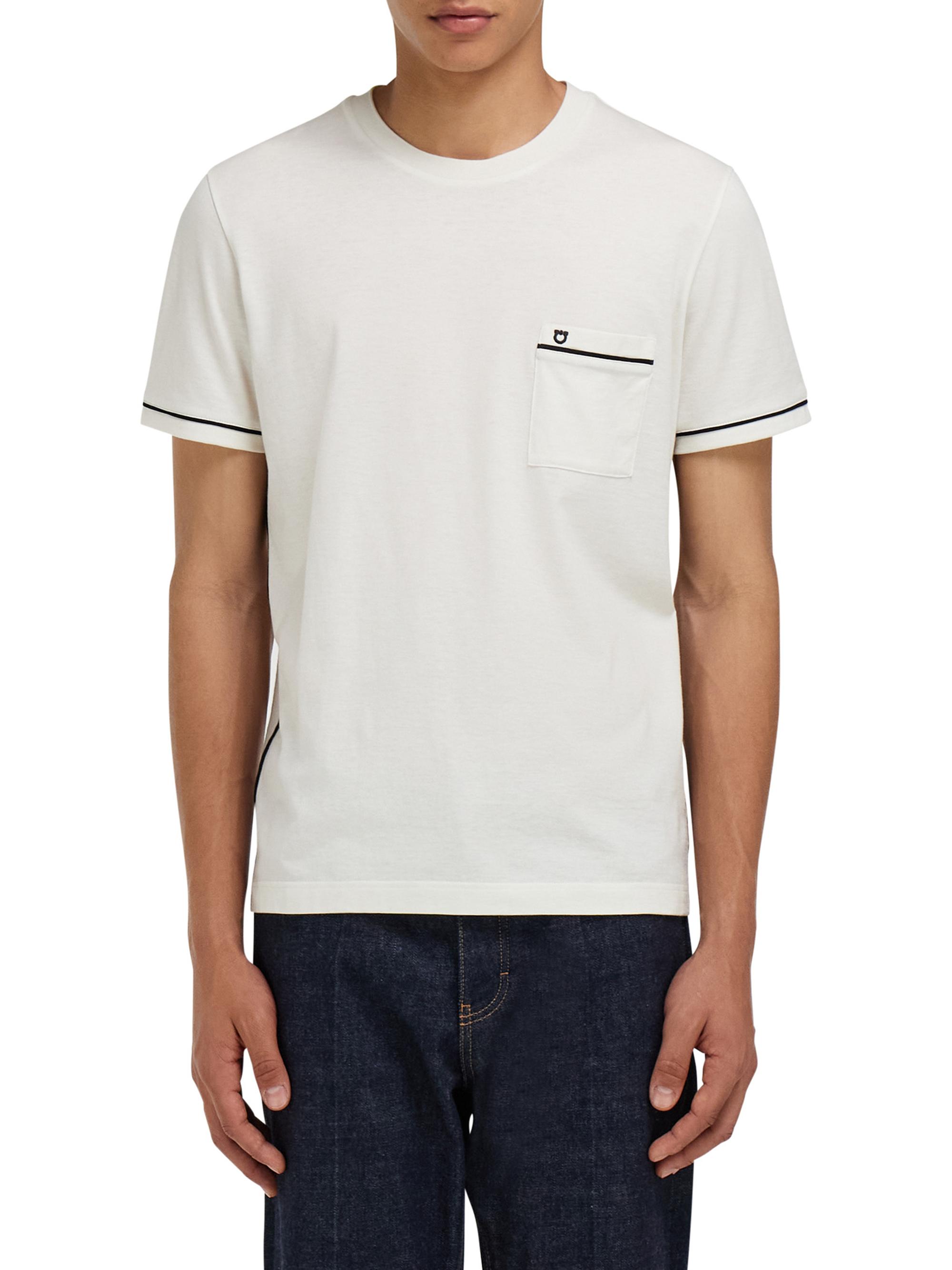 FERRAGAMO Men's Wool-Cashmere T-Shirt - Mascarpone Black | Thumbnail 6