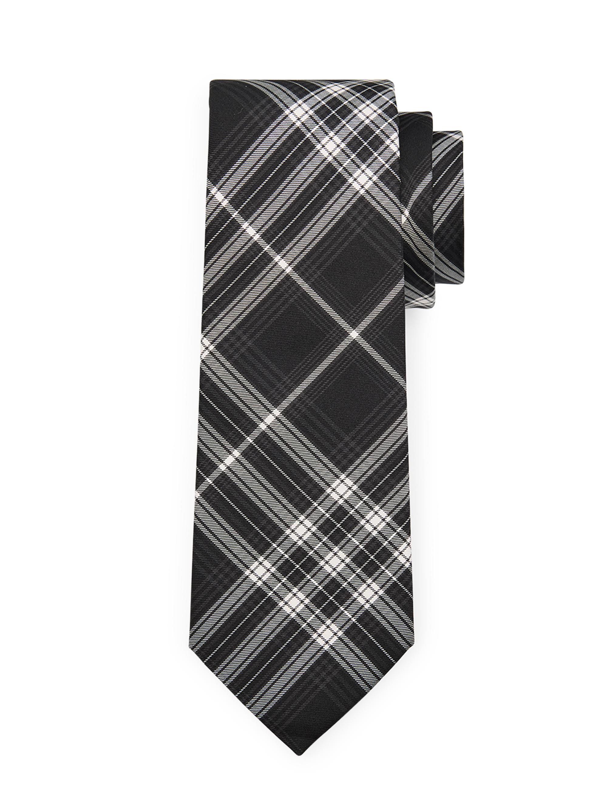 Burberry Men's Silk Seasonal Check Tie - Black White