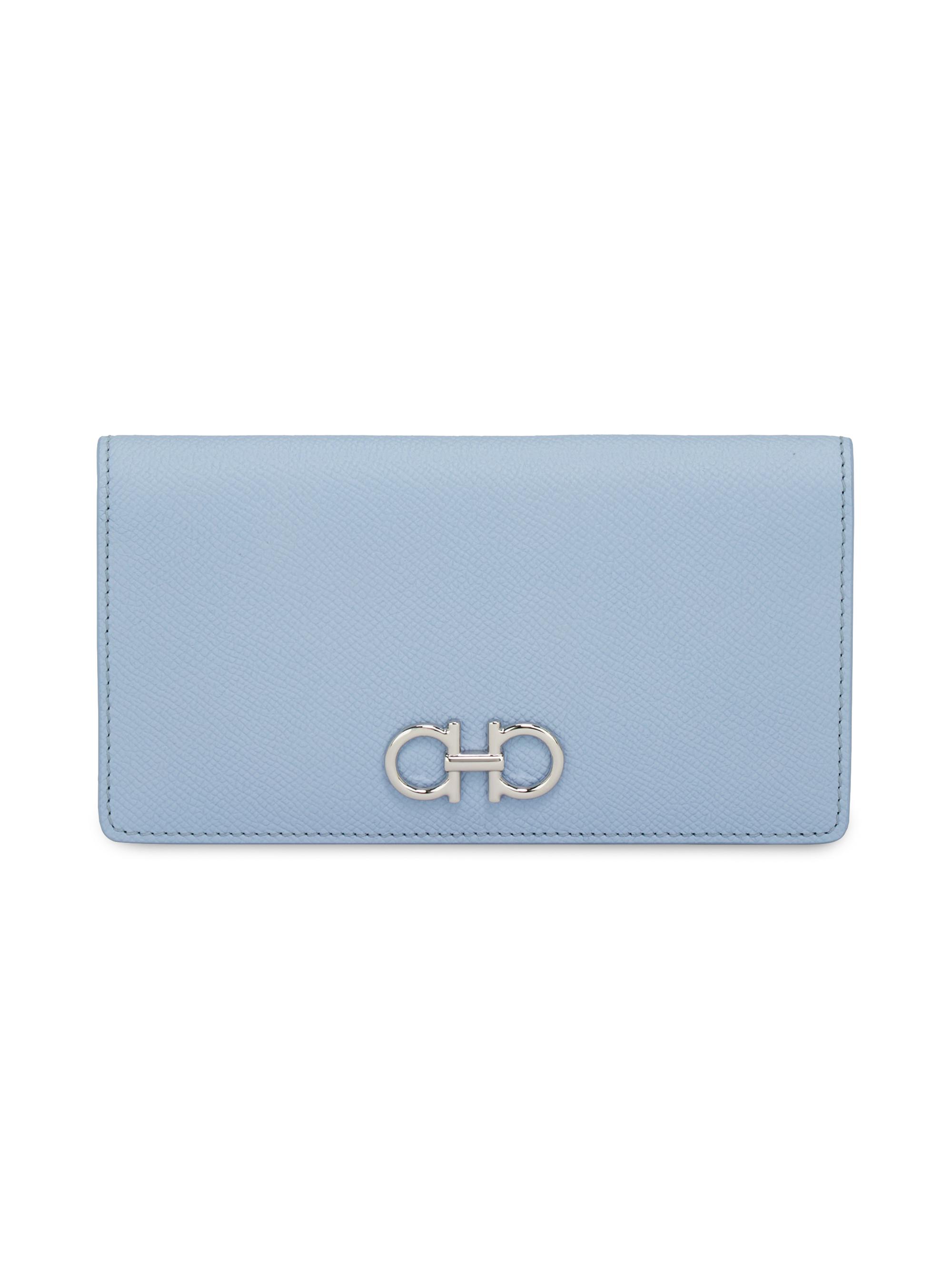 FERRAGAMO Women's Gancini Leather Wallet - Washed Denim