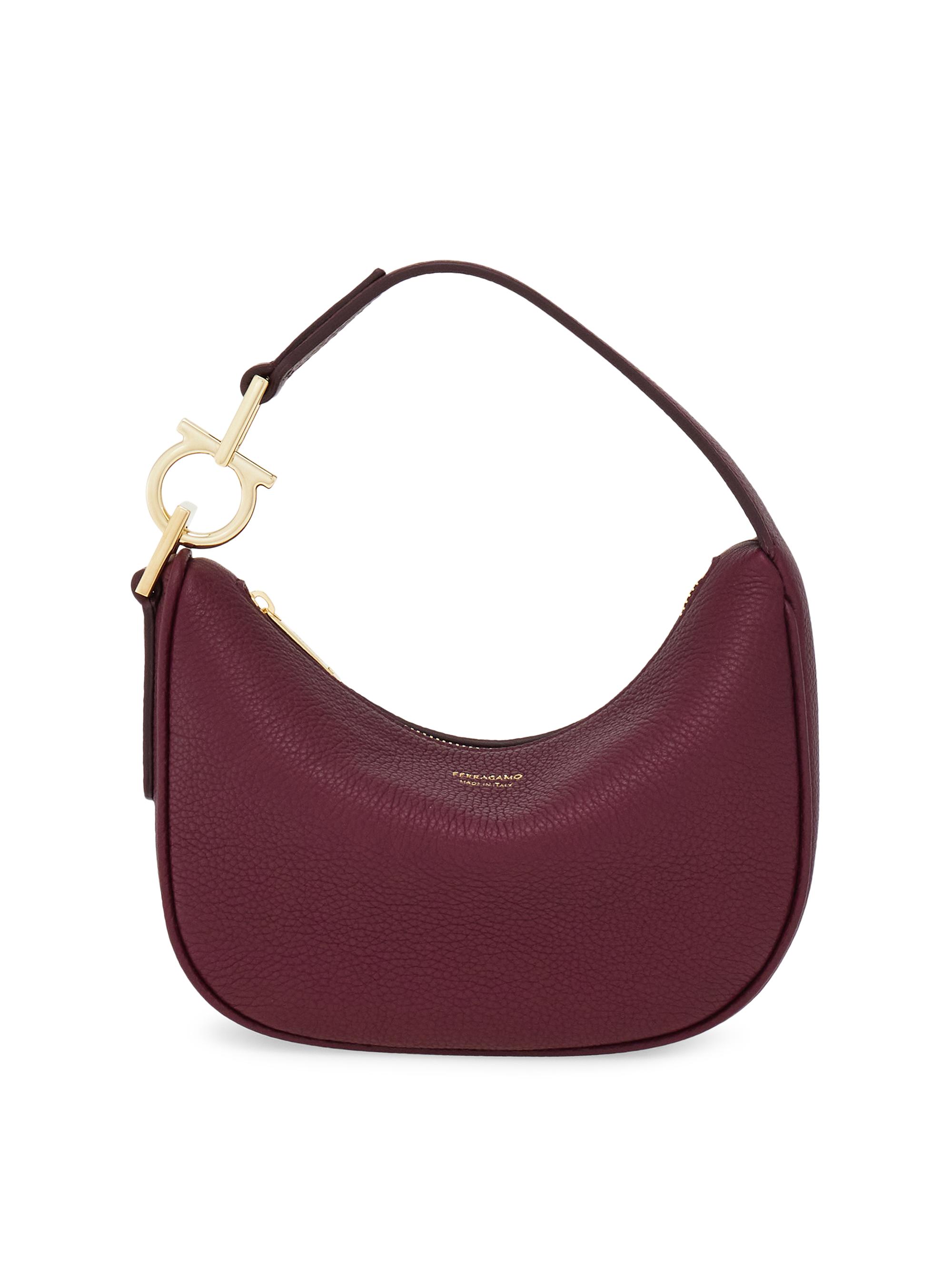FERRAGAMO Women's Smile Leather Gancini Top Handle Bag - Plum