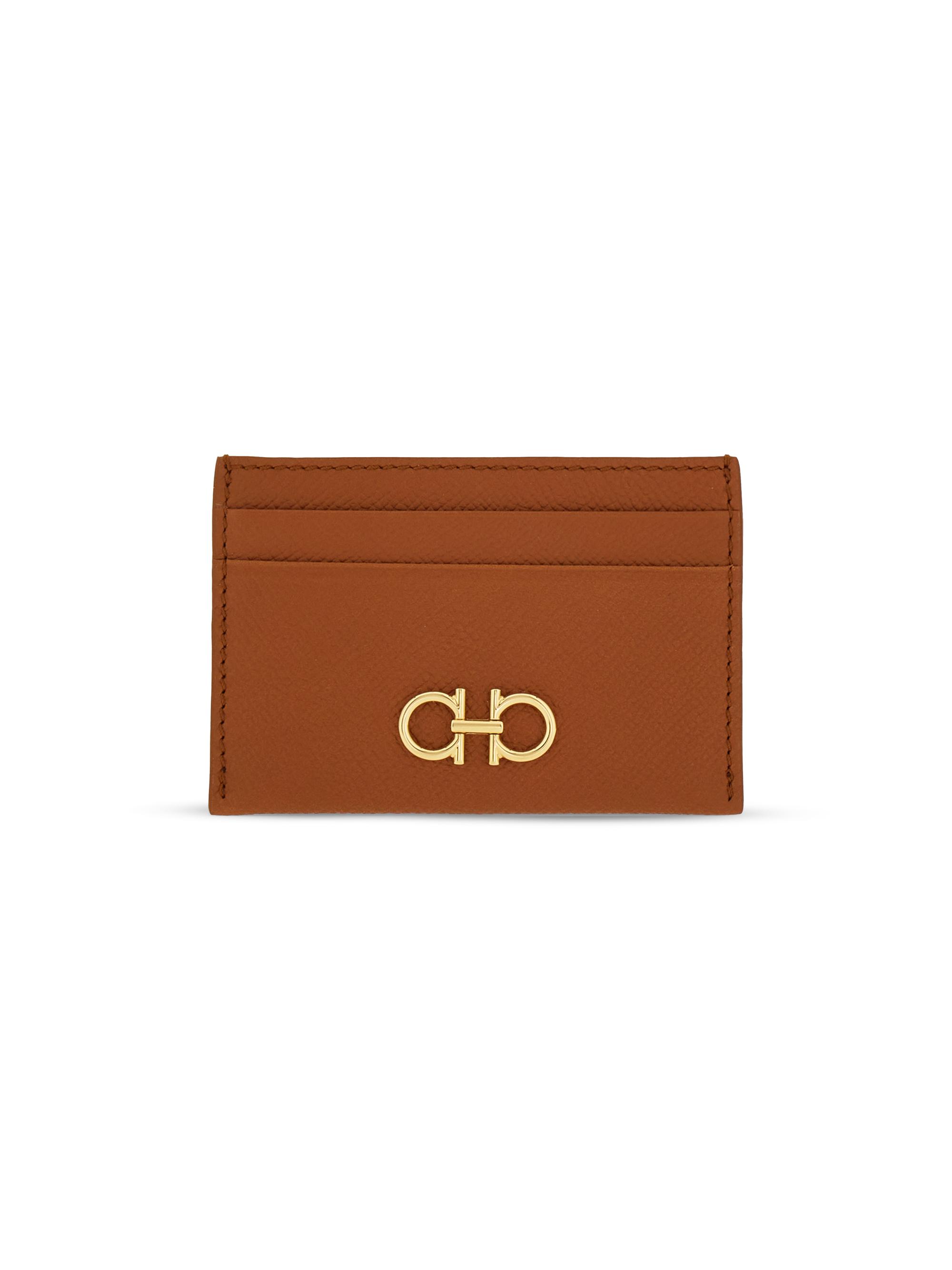 FERRAGAMO Women's Gancini Leather Card Holder - Naturale Resort