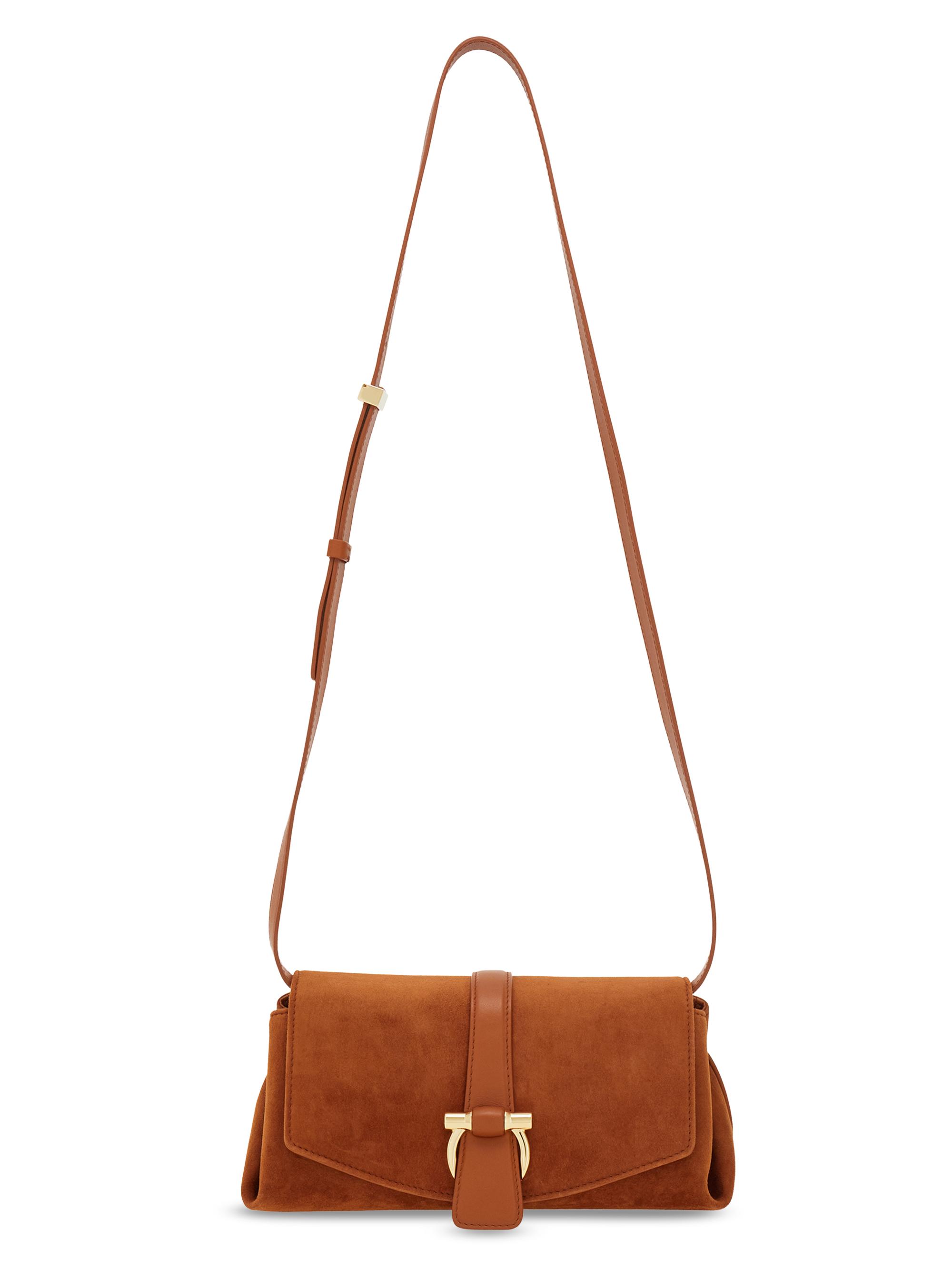 FERRAGAMO Women's  Front Flap Suede Crossbody Bag - Naturale Resort