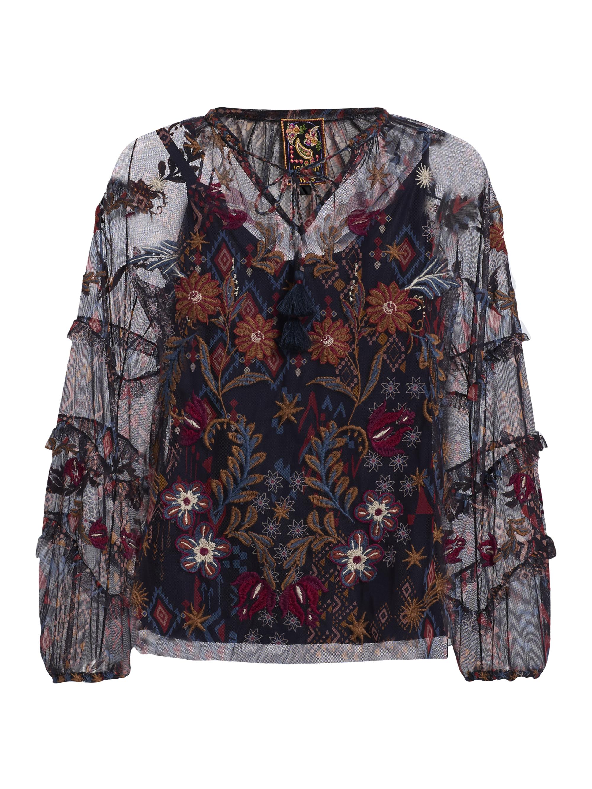 Johnny Was Women's Saphire Monika Mesh Blouse - Monika