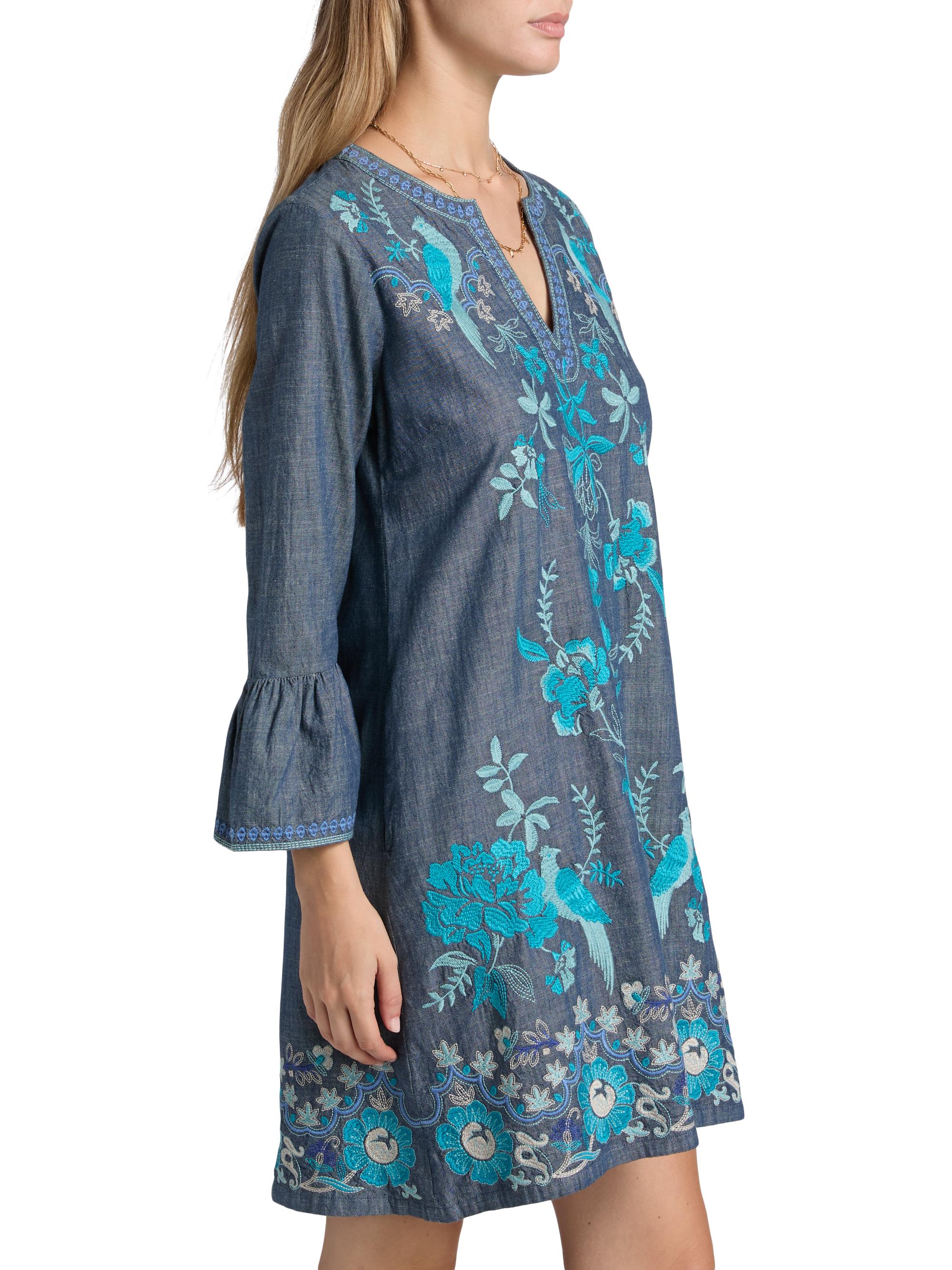 Johnny Was W37025-8 Ruffle Sleeve Dress-Kikio (S)