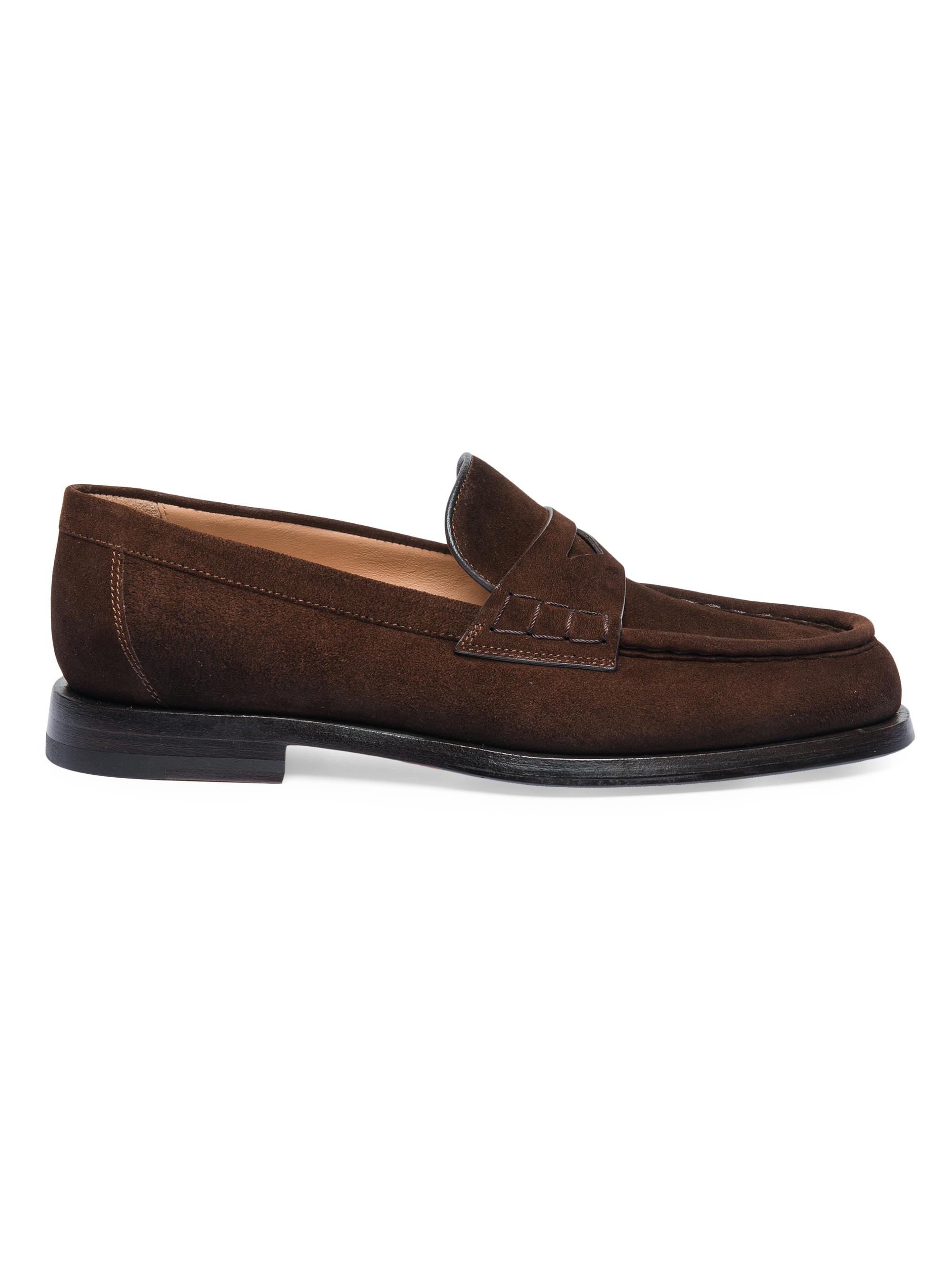 Santoni Women's Airglow Suede Penny Loafers - Brown | Thumbnail 9