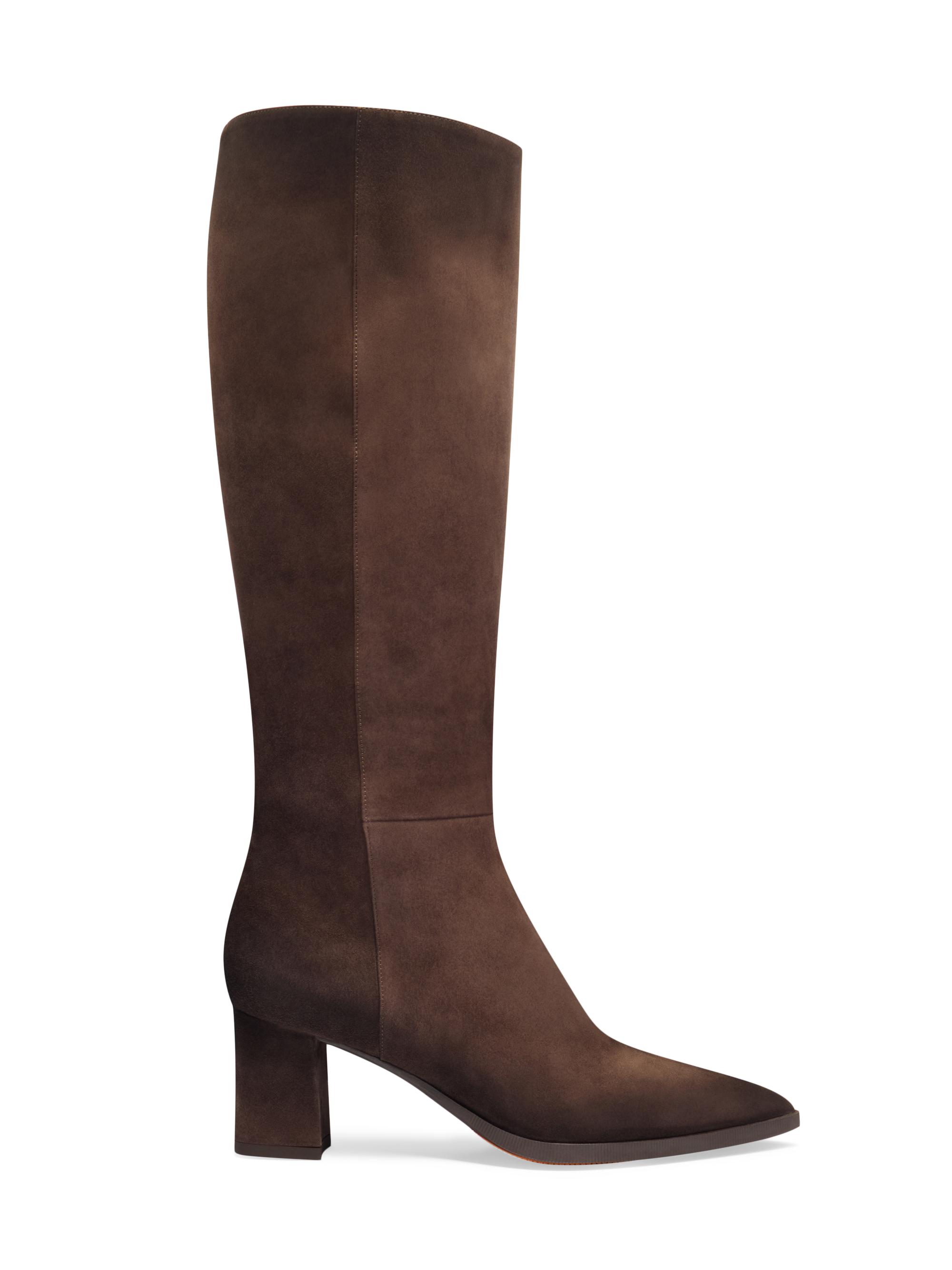 Santoni Women's Mariel 65MM Suede Knee-High Boots - Dark Brown
