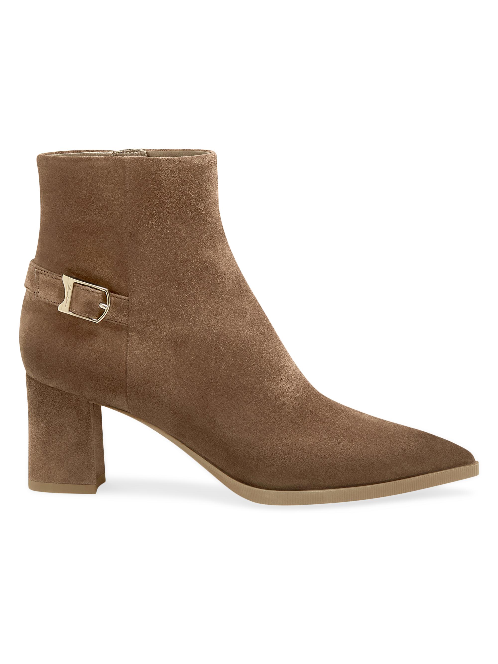 Santoni Women's Elly 65MM Suede Ankle Boots - Brown