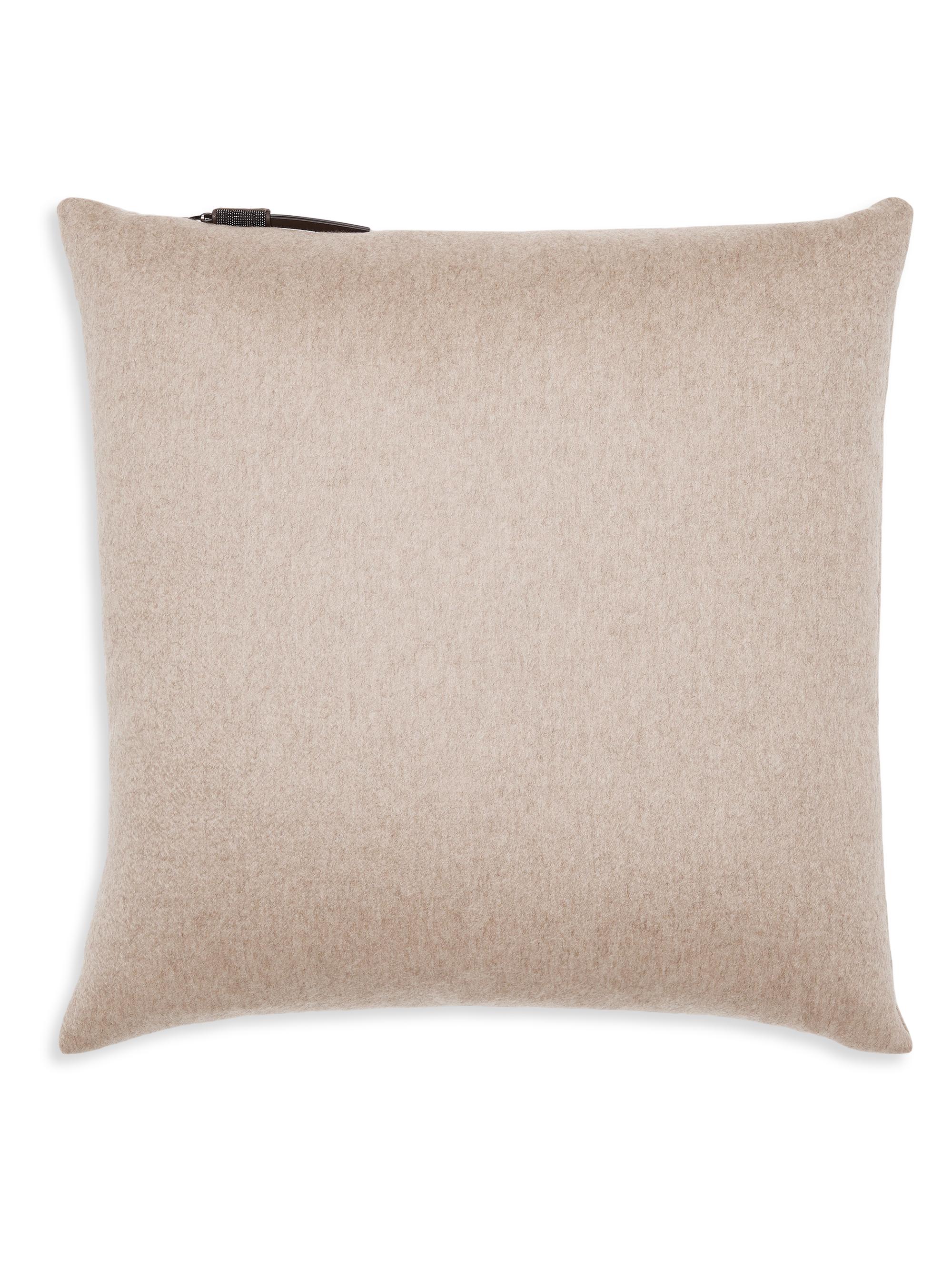 Brunello Cucinelli Double Cashmere Beaver Cloth Large Cushion - Beige