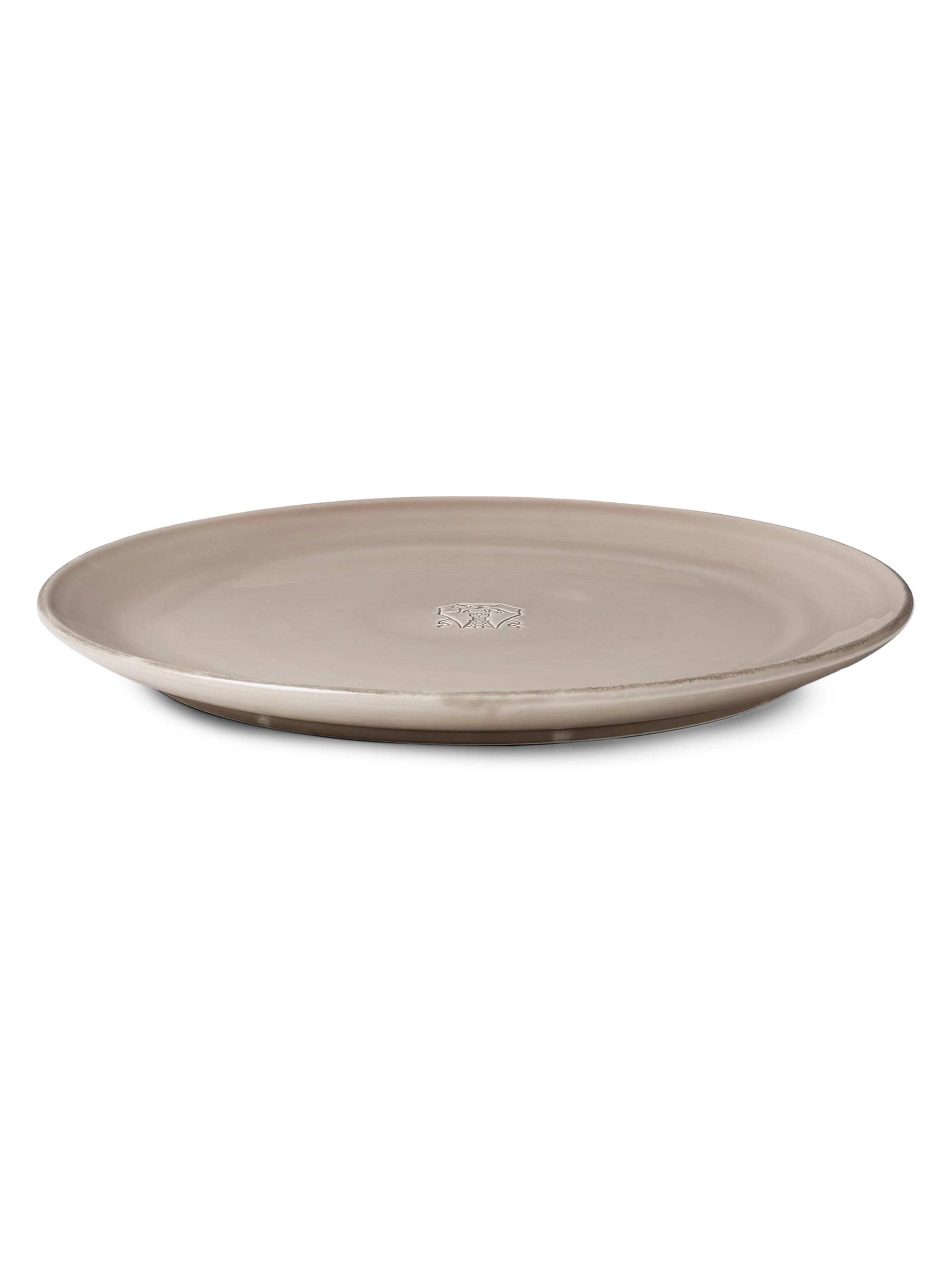 Brunello Cucinelli Traditional Ceramic Charger Plate with Logo - Brown