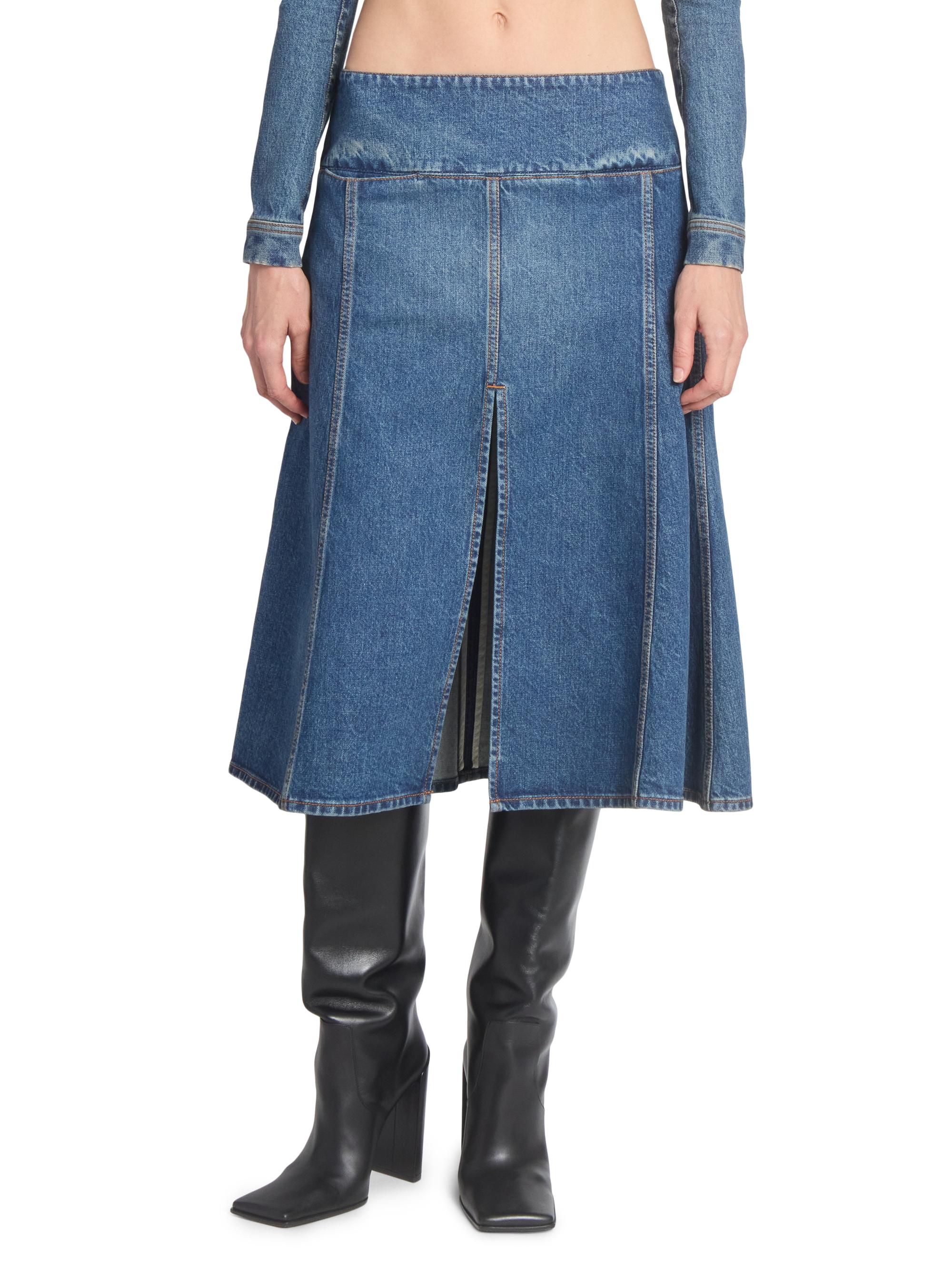 Alaïa Slit Denim Midi-Skirt | Saks Fifth Avenue