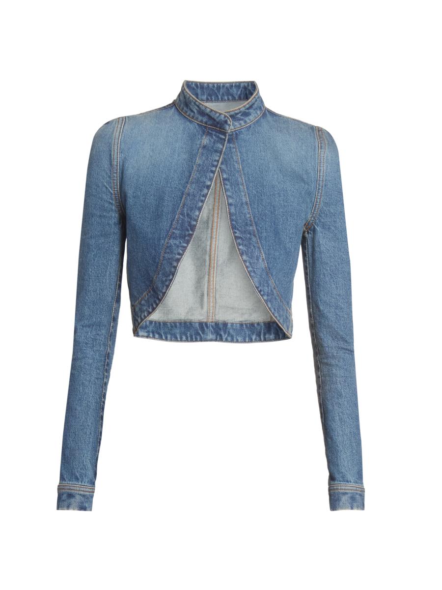 Alaïa Denim Crop Jacket | Saks Fifth Avenue