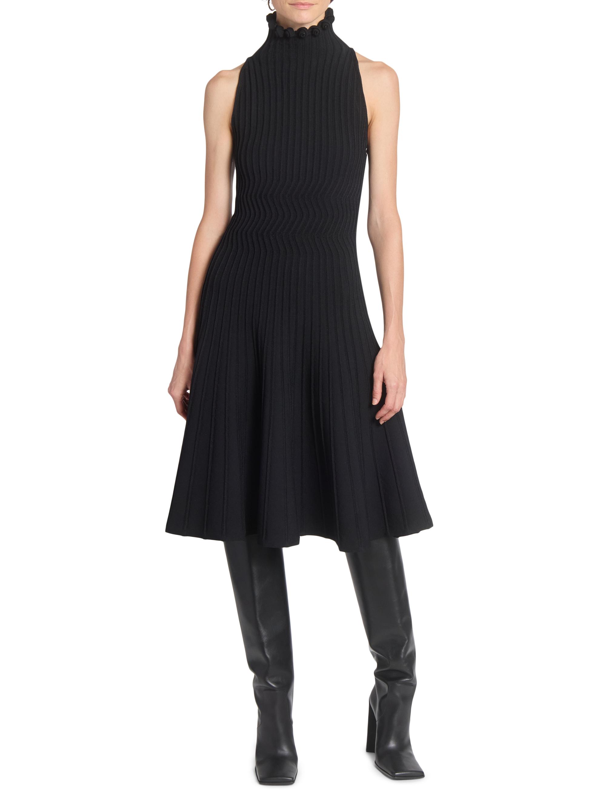 ワンピース 2way Flare Knit dress Mixed Media Fit and Flare Sweater Dress – English Factory