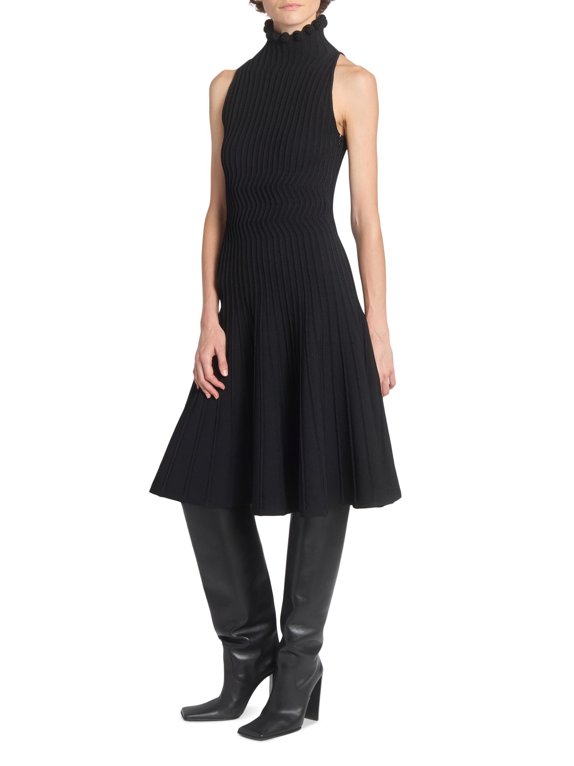 Alaïa Knit Fit & Flare Midi-Dress | Saks Fifth Avenue