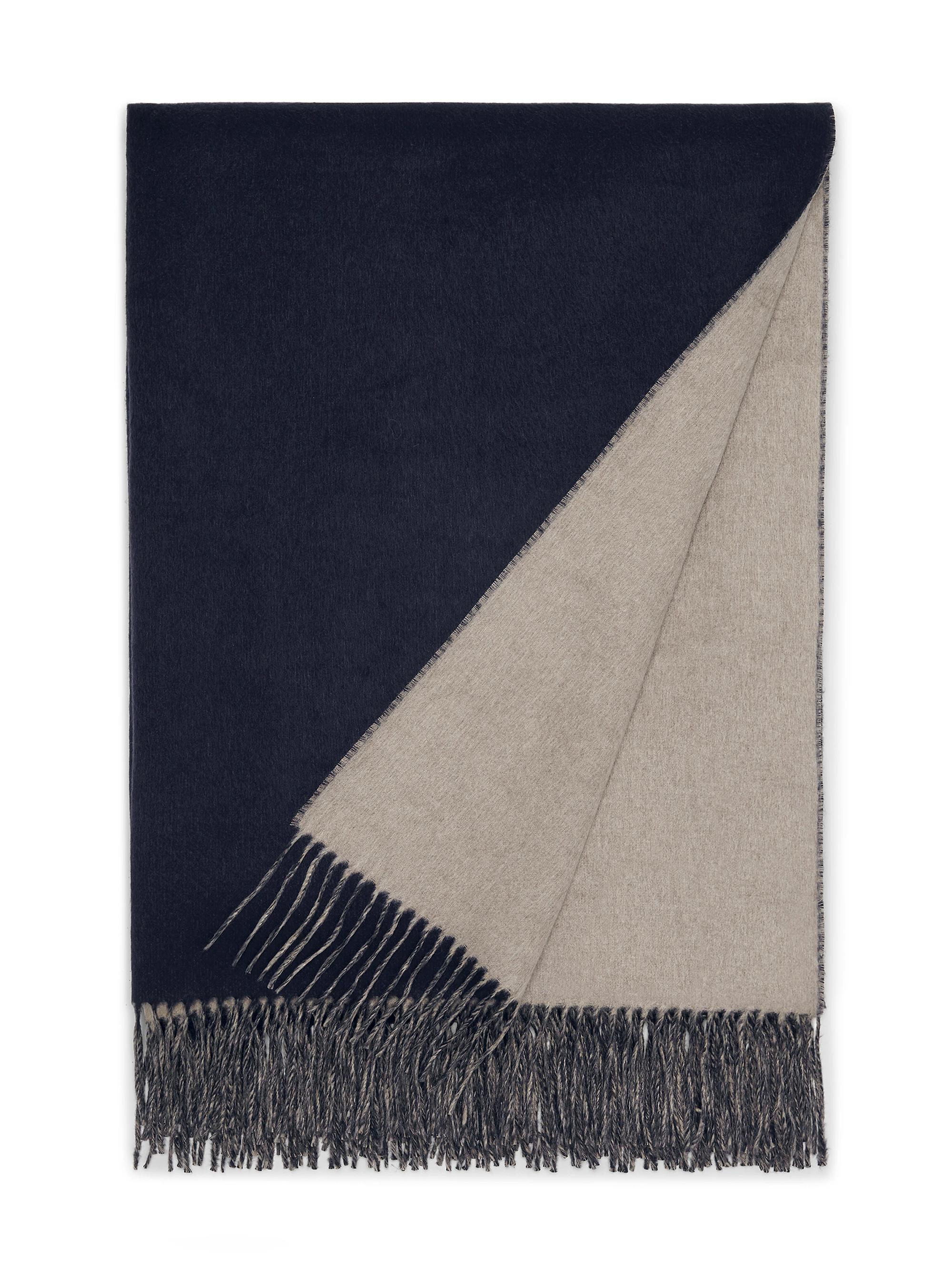 Brunello Cucinelli Silk Double Cloth Throw with Fringe - Blue