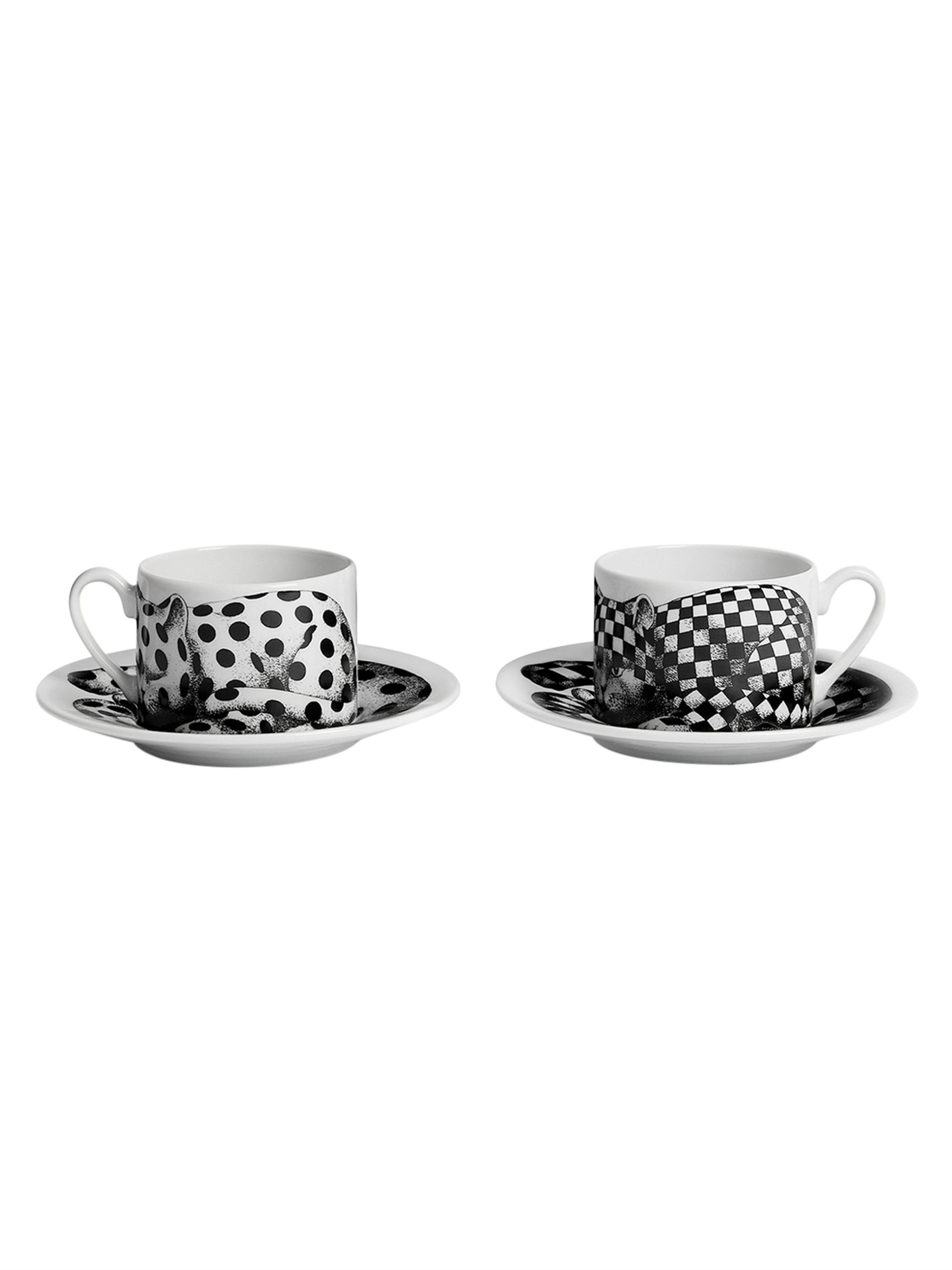 Fornasetti High Fidelity 2-Piece Teacup & Saucer Set | Saks Fifth