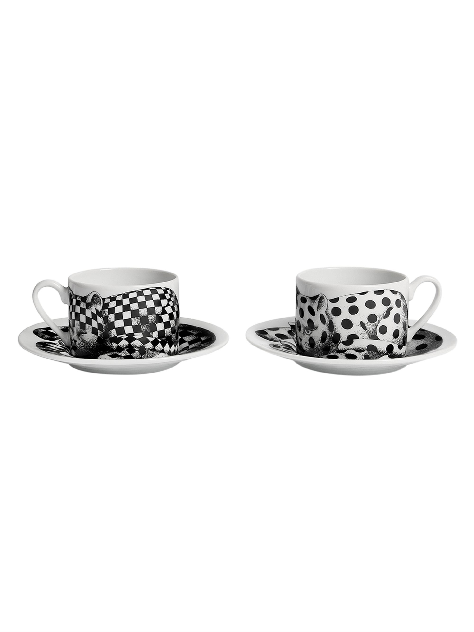 Fornasetti High Fidelity 2-Piece Teacup & Saucer Set | Saks Fifth