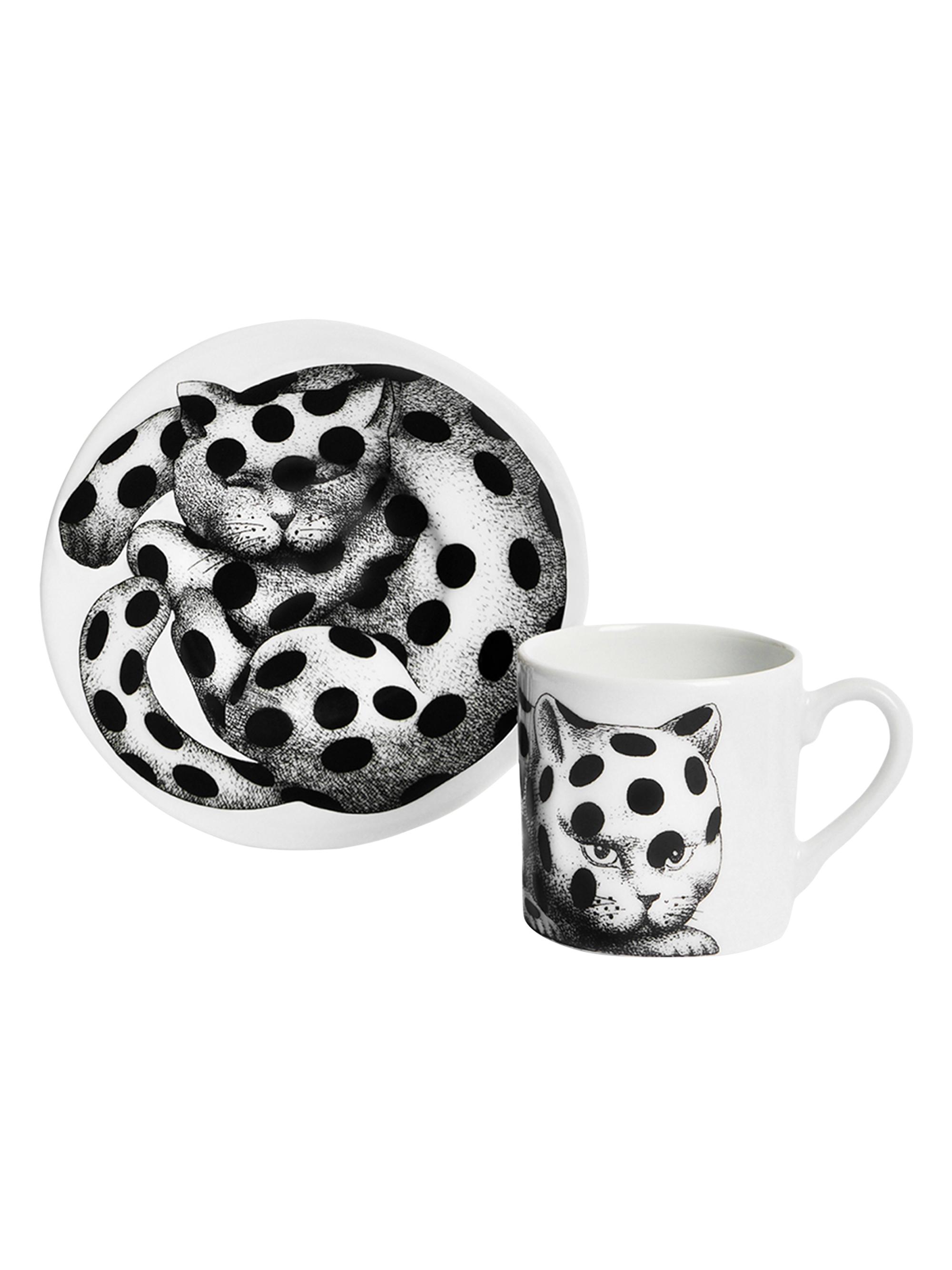 Fornasetti High Fidelity Polka Dot Coffee Mug & Saucer | Saks