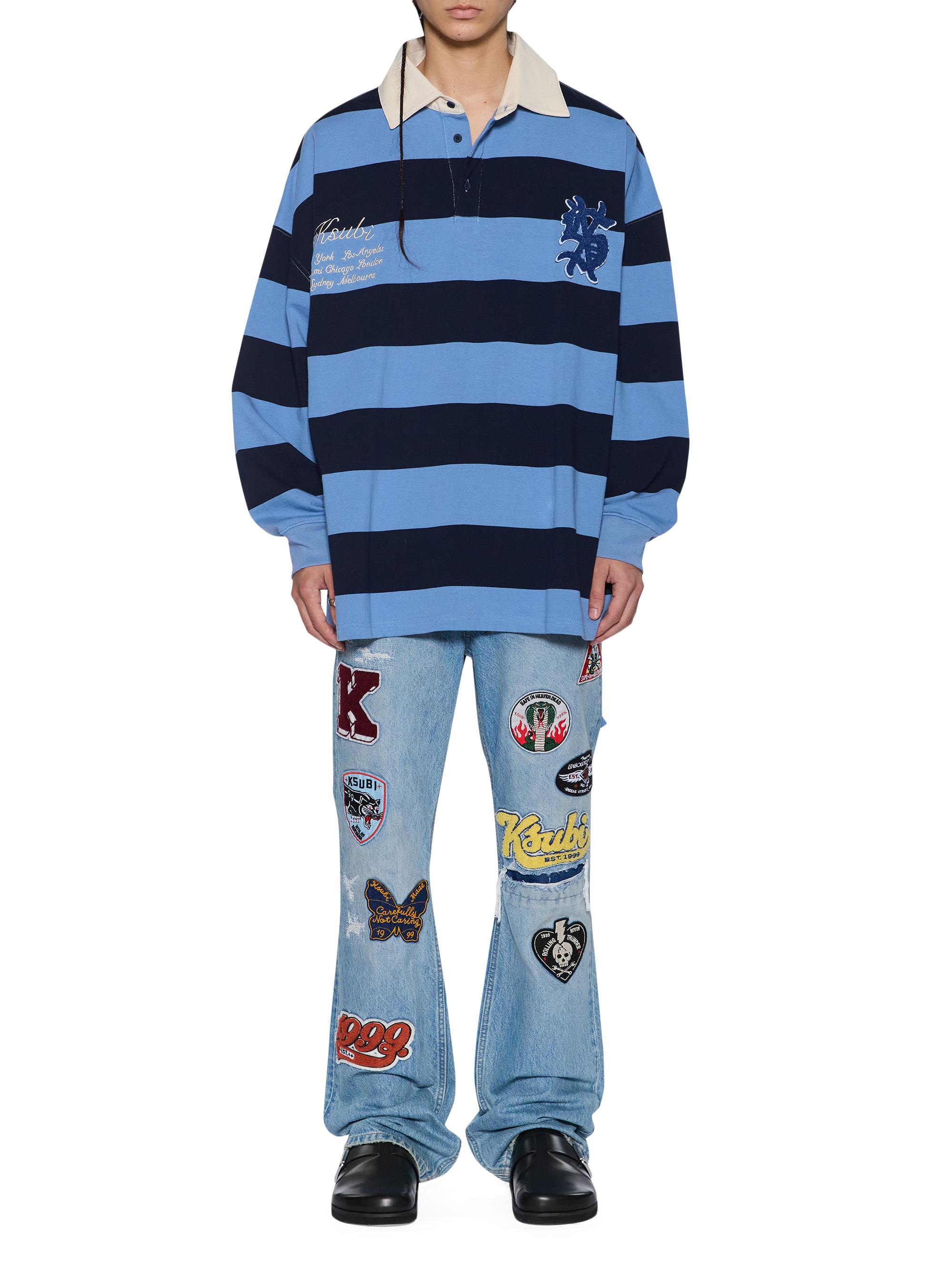 Neo Nostalgia Striped Cotton Rugby Sweater