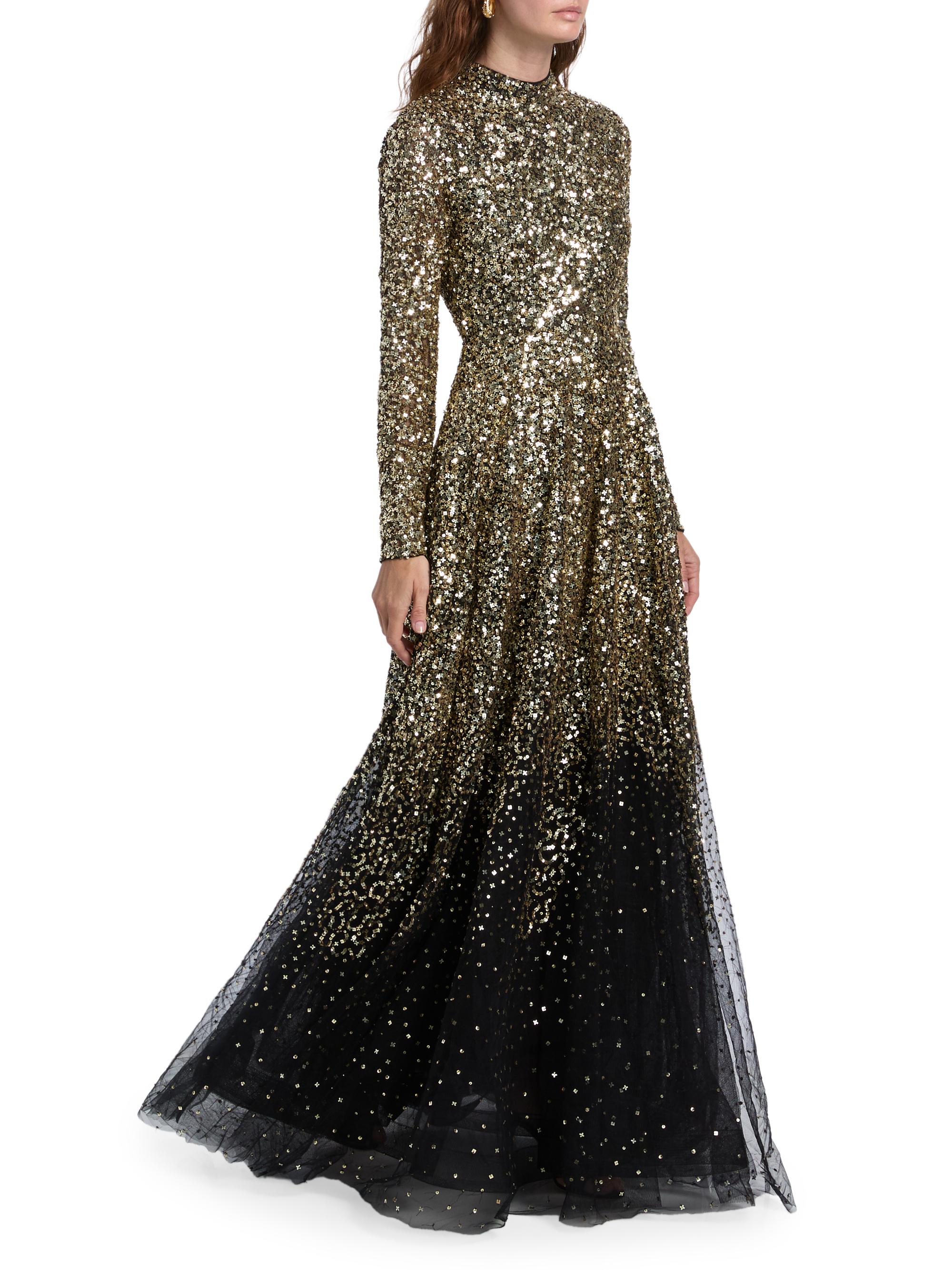 sachin and babi light blue dress Azza Embellished Sequin Maxi Dress