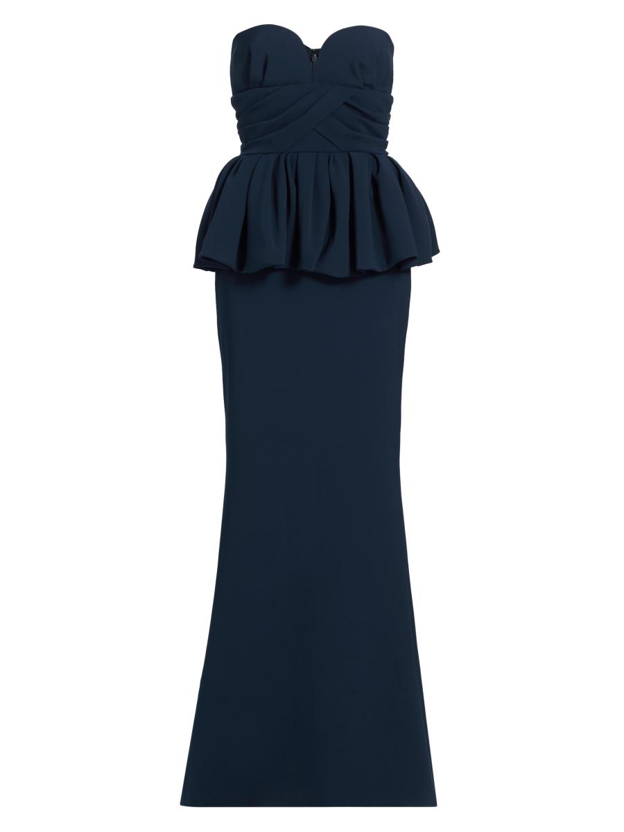 Atelier Prabal Gurung Women's Luna Strapless Peplum Gown In Blue