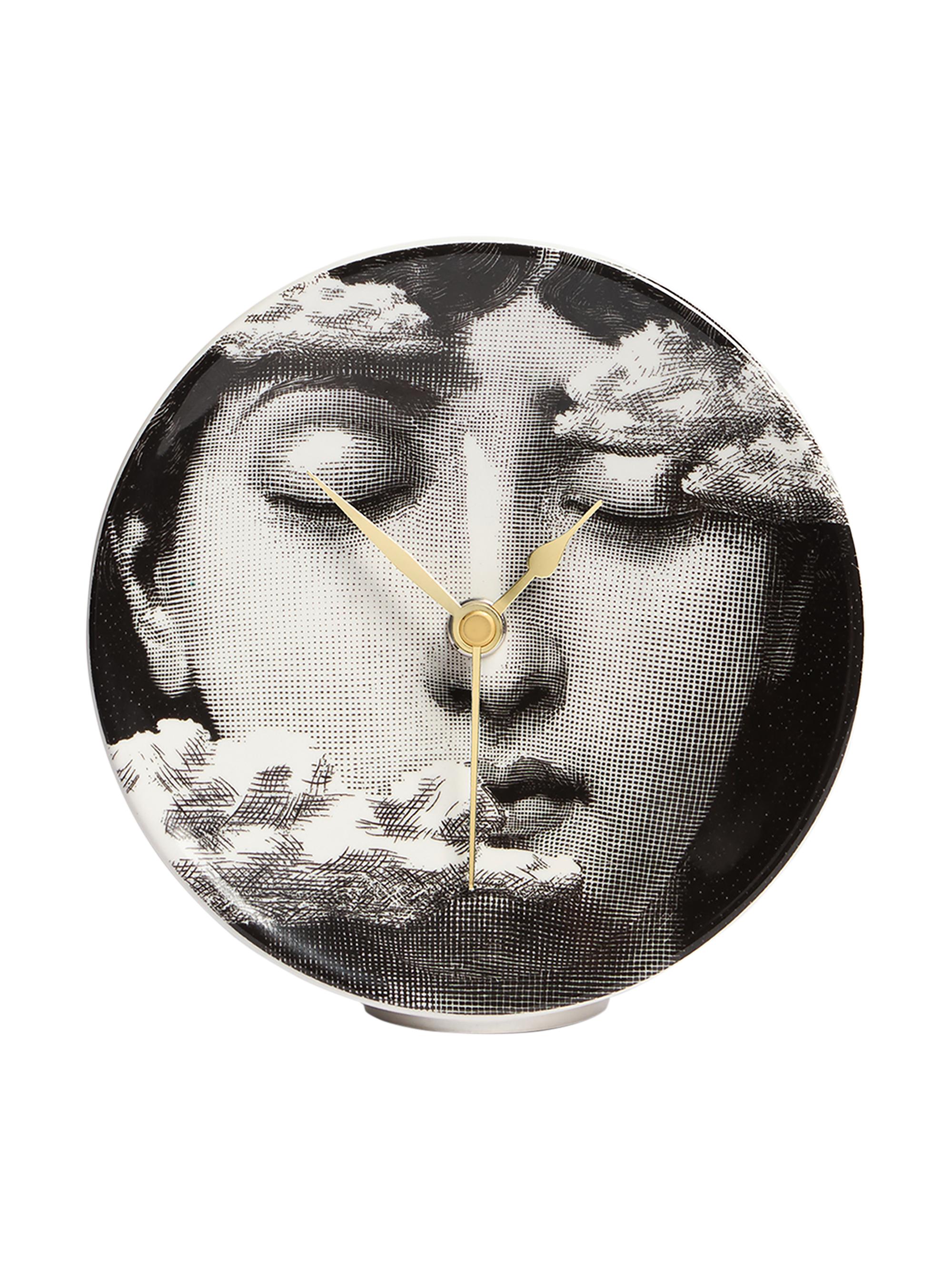 Fornasetti Tema e Variazioni Tra le Nuvole Table Clock - Black White