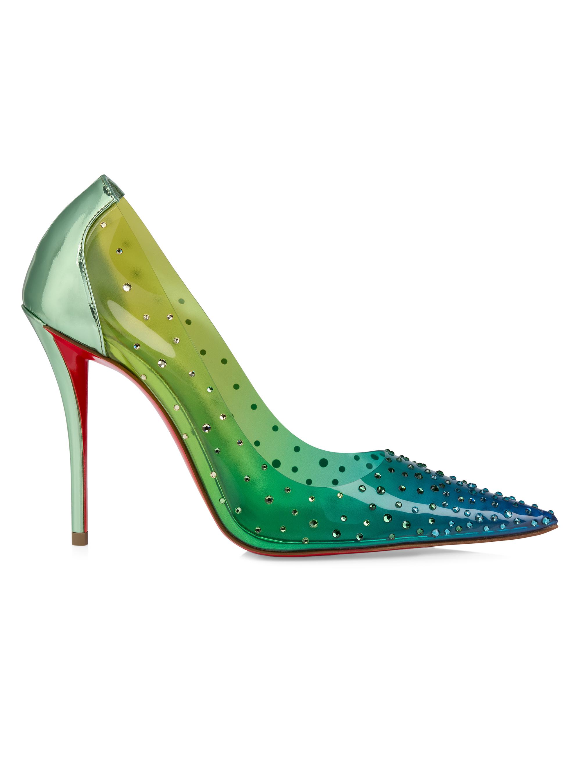 Christian Louboutin Women's Miss Z 100MM Degrastrass PVC Pumps - Manuka