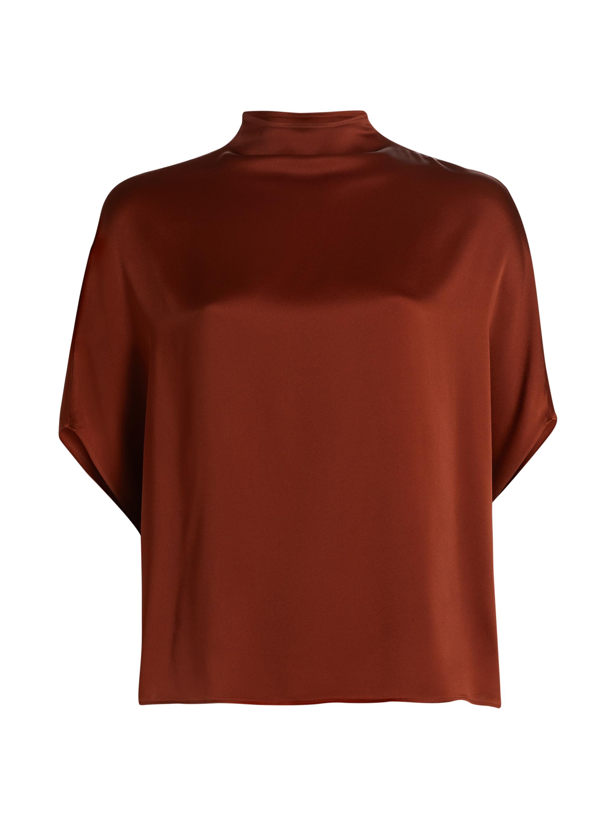 LaPointe Women's Satin Cape T-Shirt - Rust