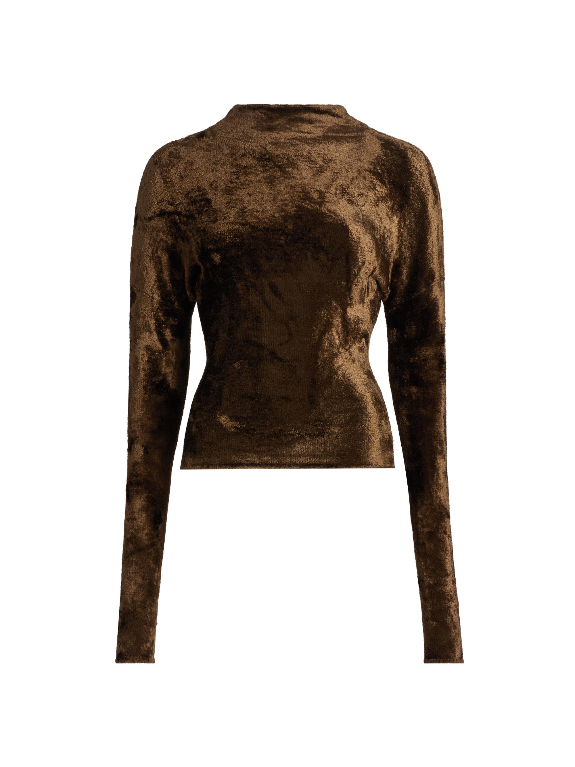 LaPointe Women's Velvet Dolman Top - Brown