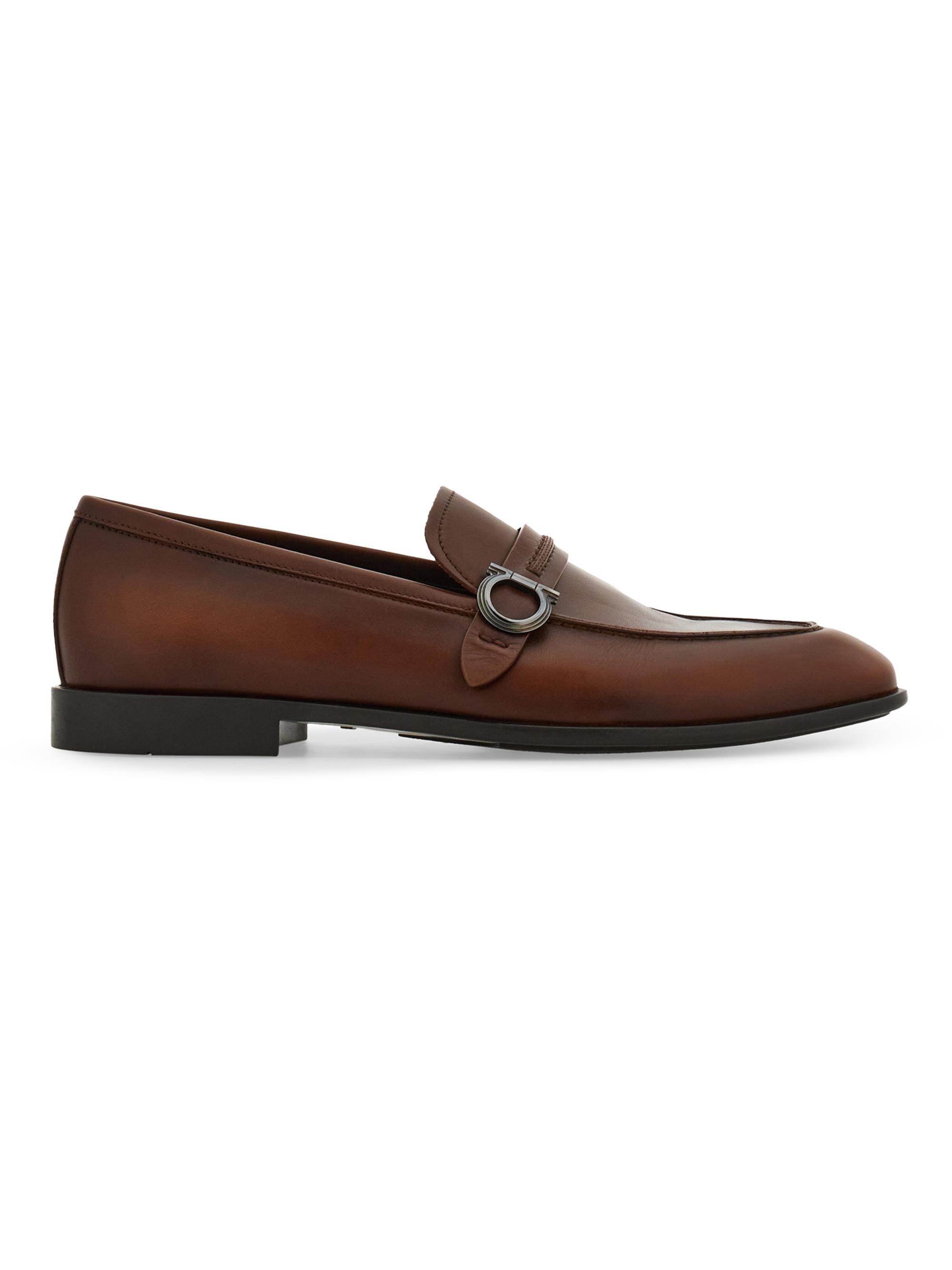 FERRAGAMO Men's Venice Gancini Leather Loafers - Nero