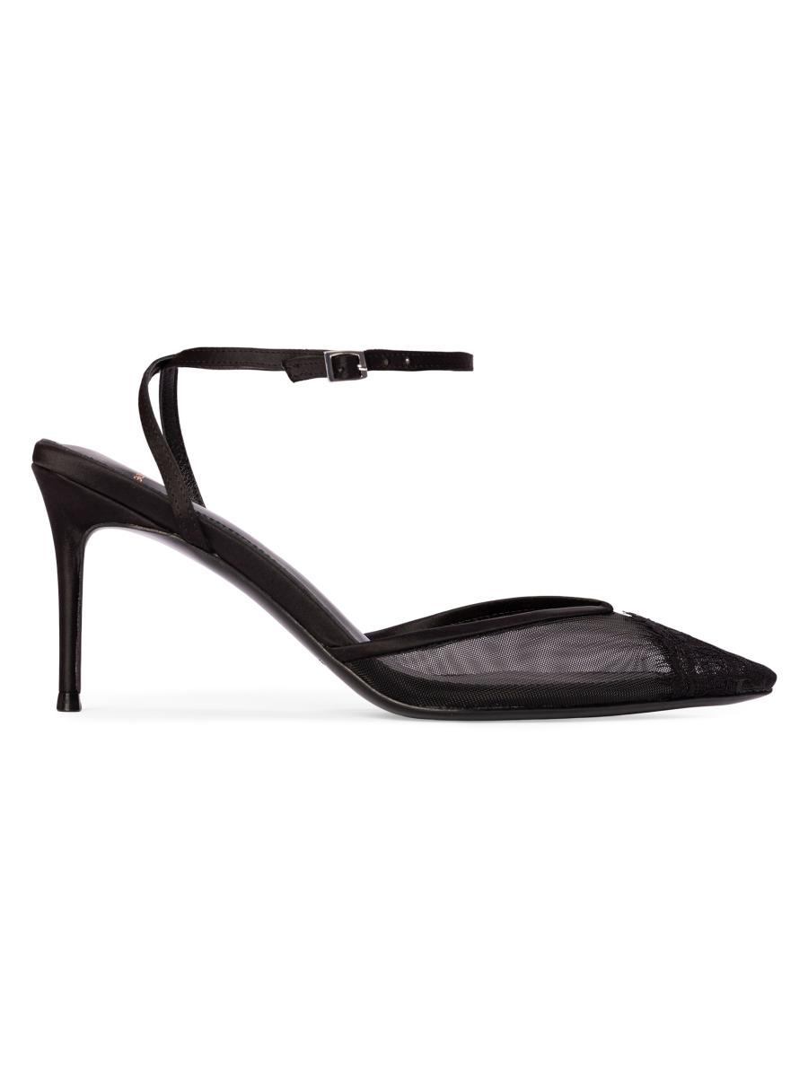 Black Suede Studio Women's Cara 80mm Mesh Sandals In Black