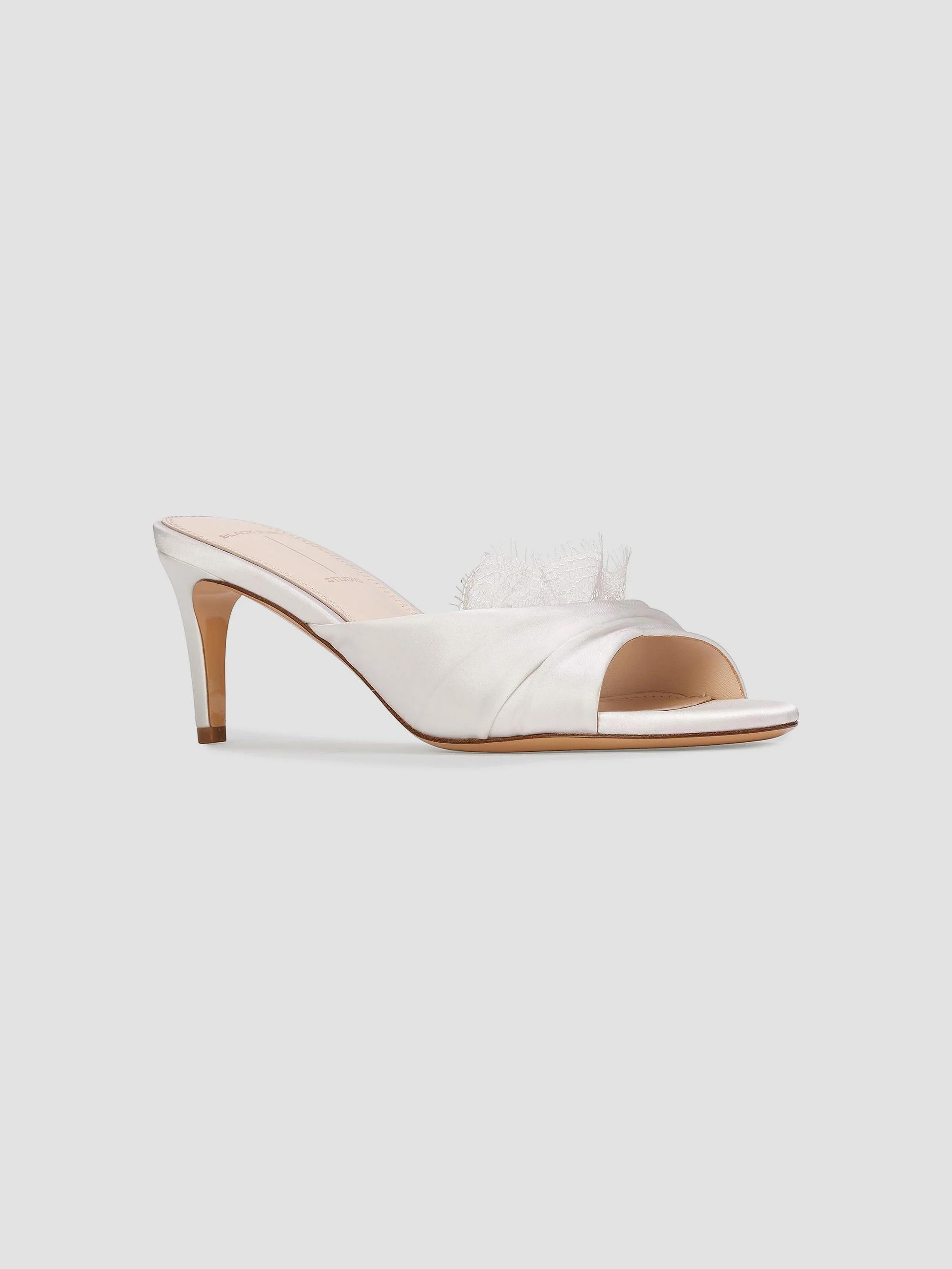 Black Suede Studio Lacey 65MM Satin Mules | Saks Fifth Avenue