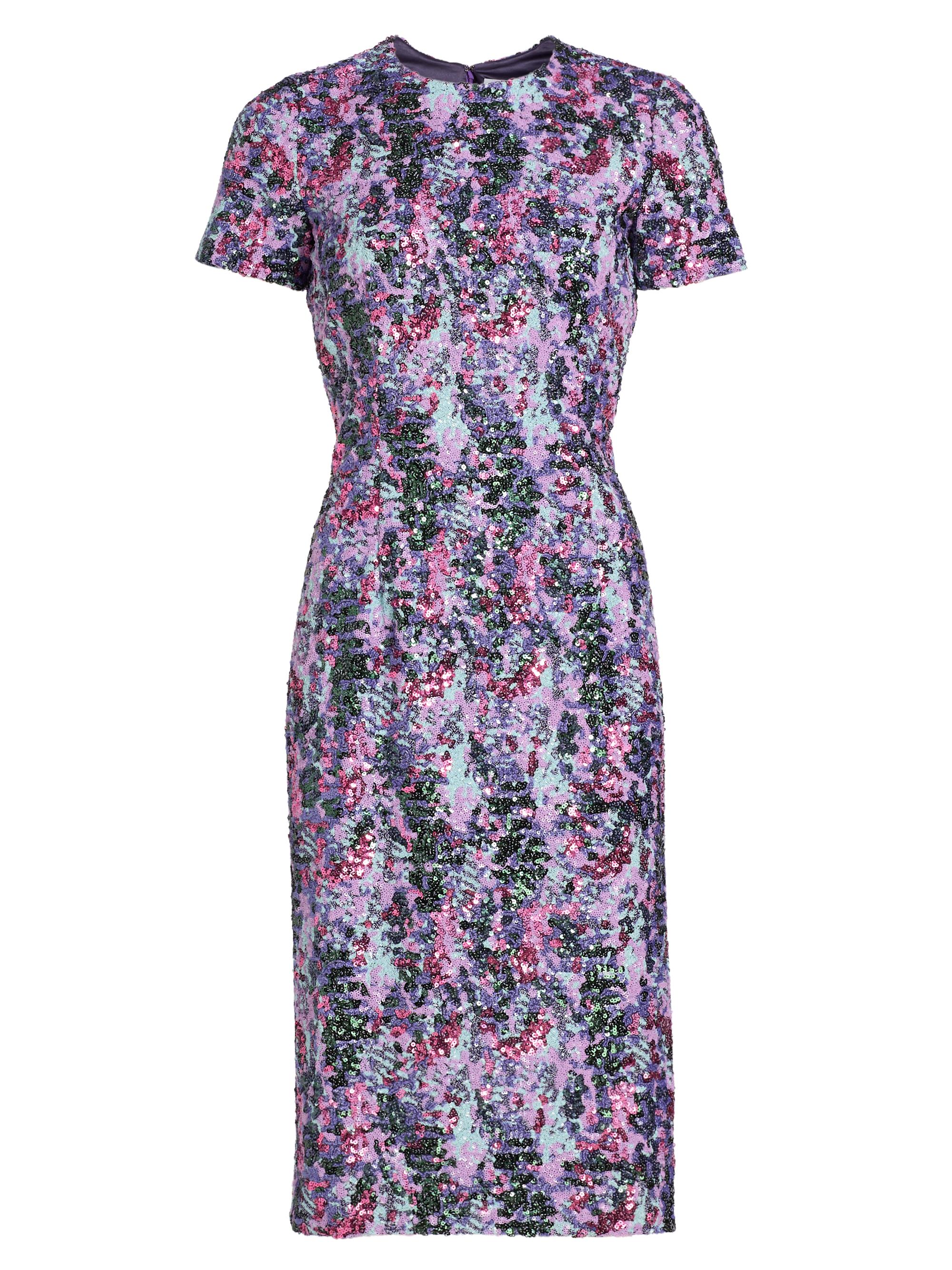 Prabal Gurung Women's Sequined Short-Sleeve Sheath Dress - Mauve Multi