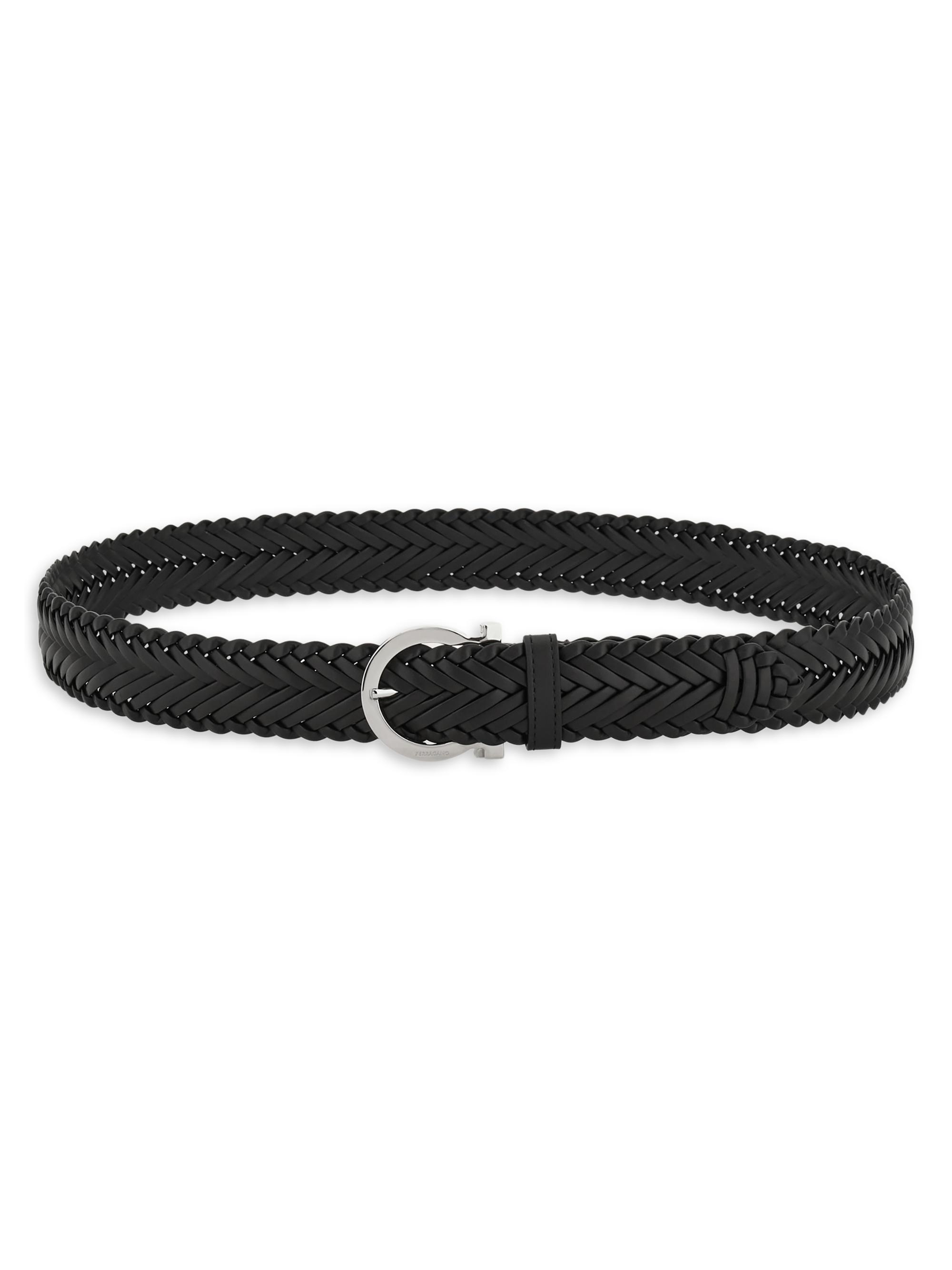 FERRAGAMO Men's Testa Di Moro Woven Leather Belt - Nero | Thumbnail 5