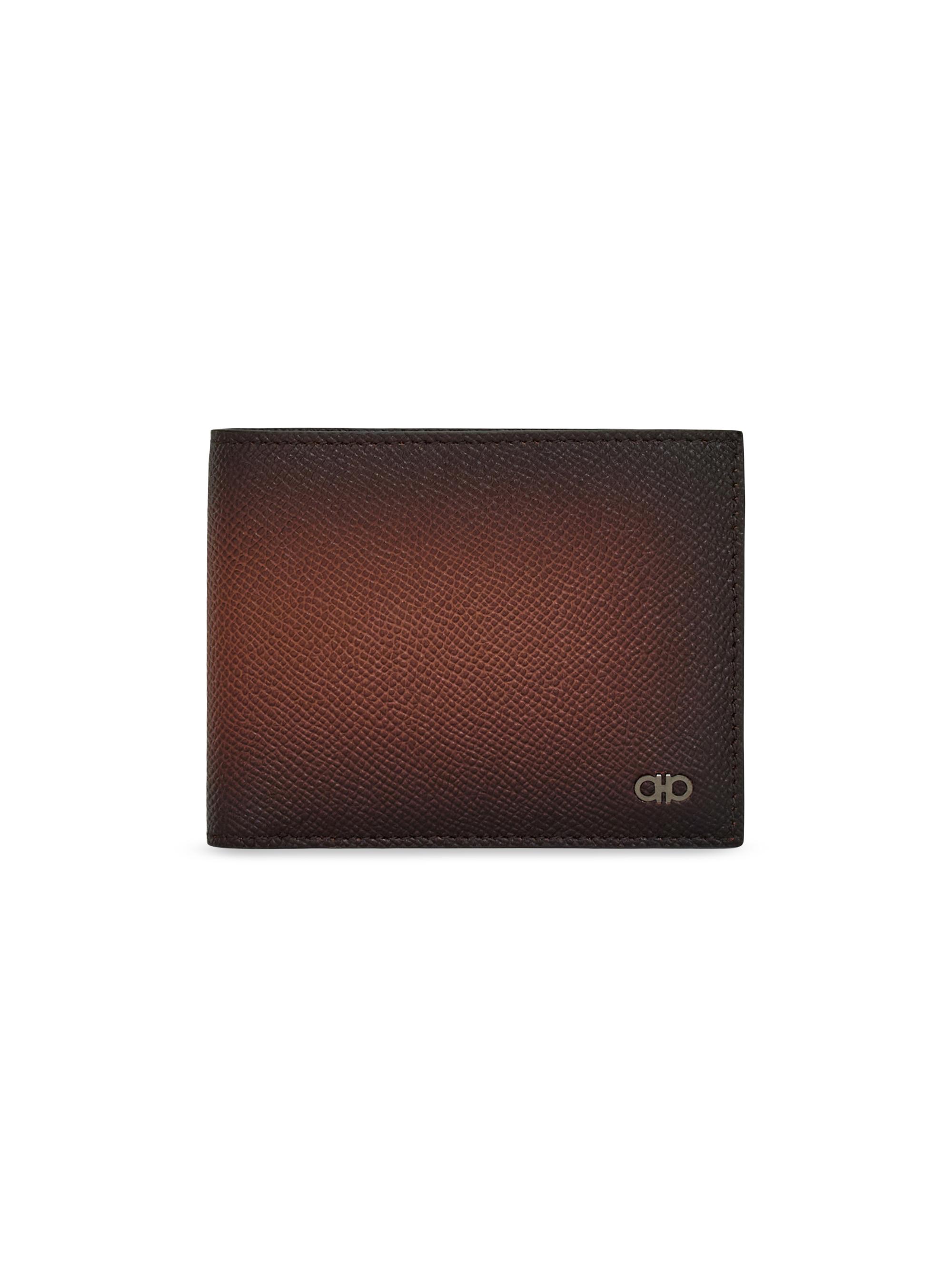 FERRAGAMO Men's Gradient Leather Bifold Wallet - New Cognac Nero