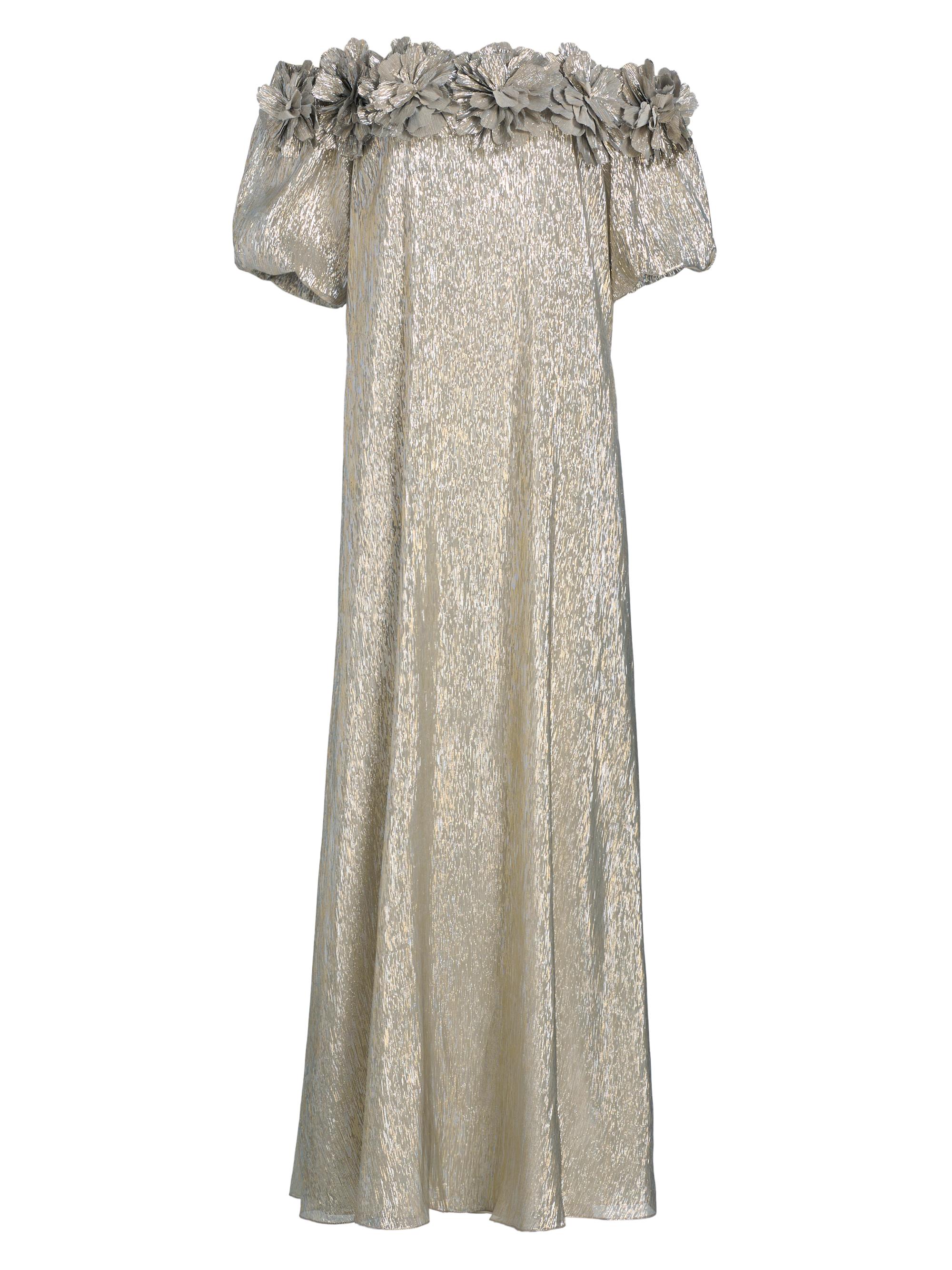 Sachin & Babi Women's Valentina Metallic Silk Off-The-Shoulder Gown - Metallic