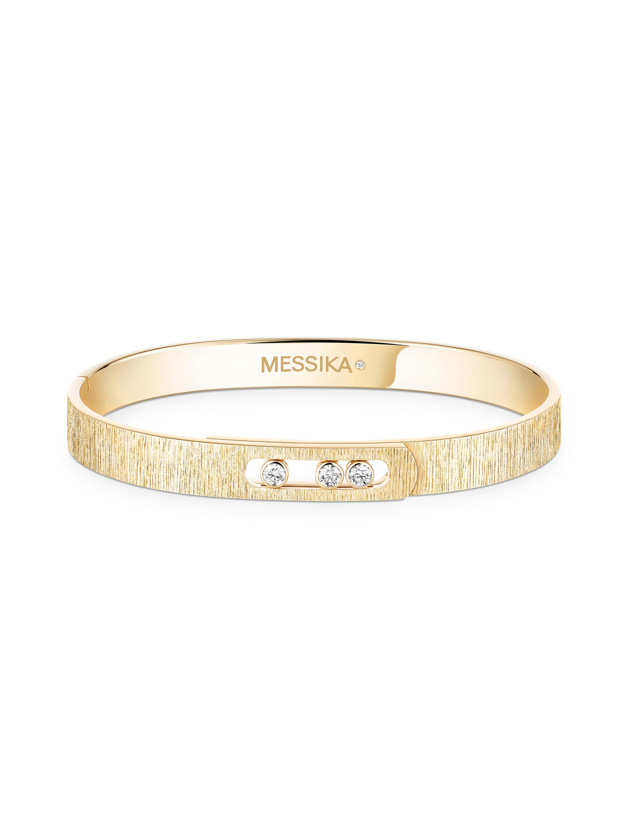 Messika Women's Move Noa Ciselé 18K Yellow Gold & 0.15 TCW Diamond Bangle - Yellow Gold