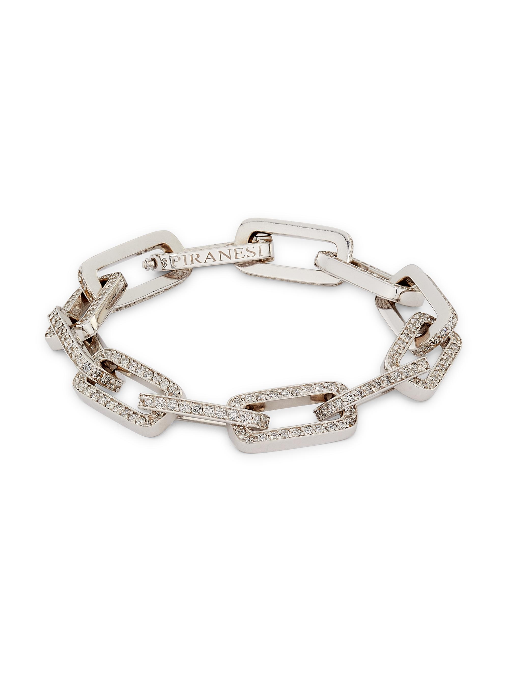 Piranesi Women's Link 18K White Gold & 10.24 TCW Diamond Chain Bracelet - White Gold
