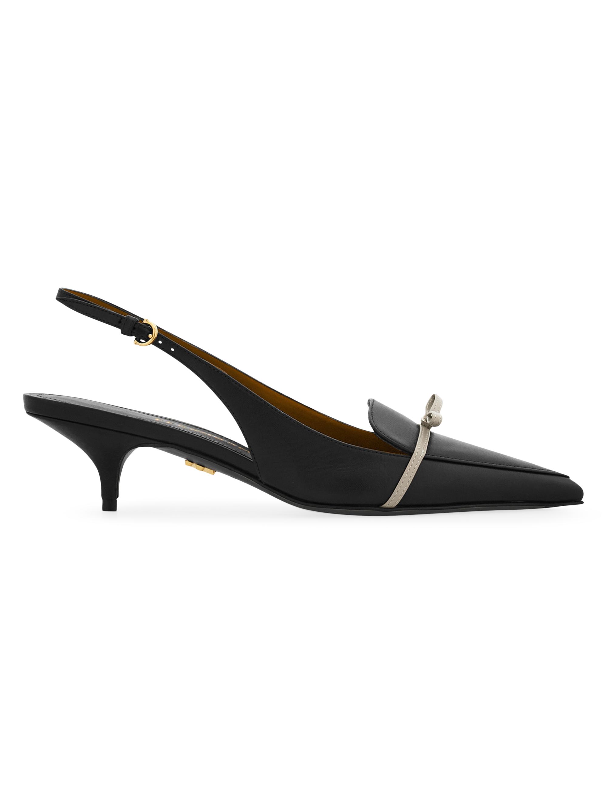 Giusina 40MM Leather Slingback Pumps
