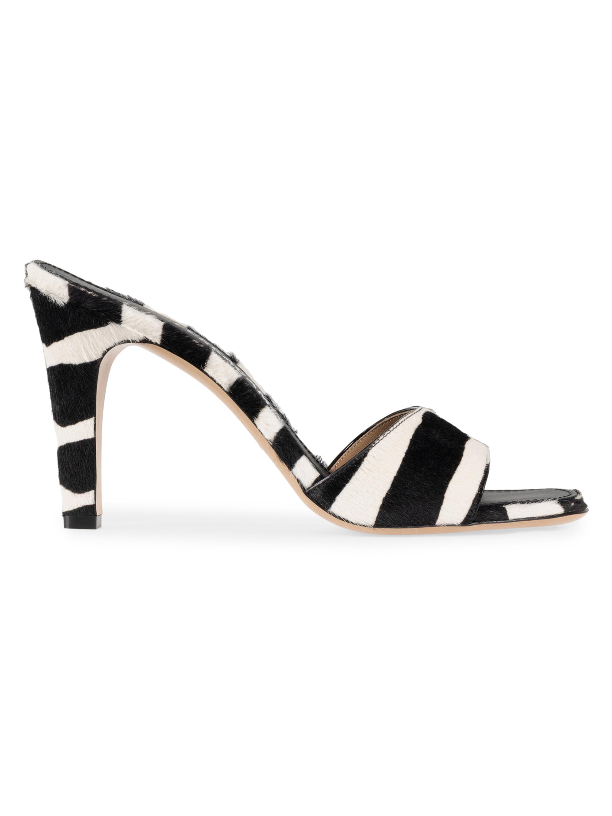 Tatiana 95MM Zebra-Print Calf Hair Sandals
