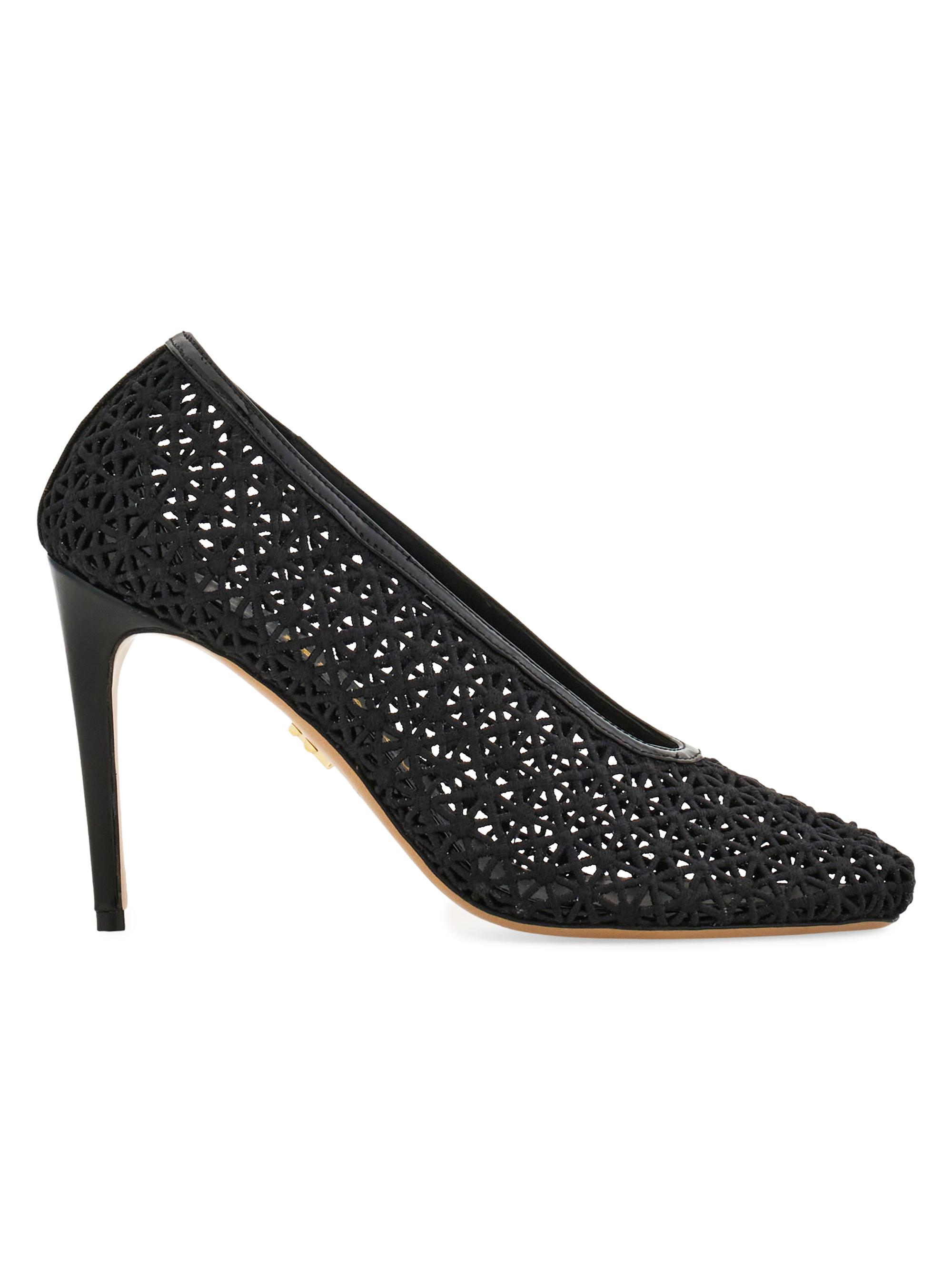 FERRAGAMO Women's Sol 95MM Lace Stiletto Pumps - Nero