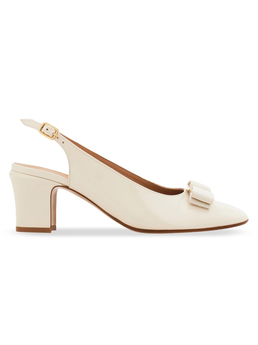 Ferragamo Women Mascarpone Vara Bow Slingback Pumps In Neutral