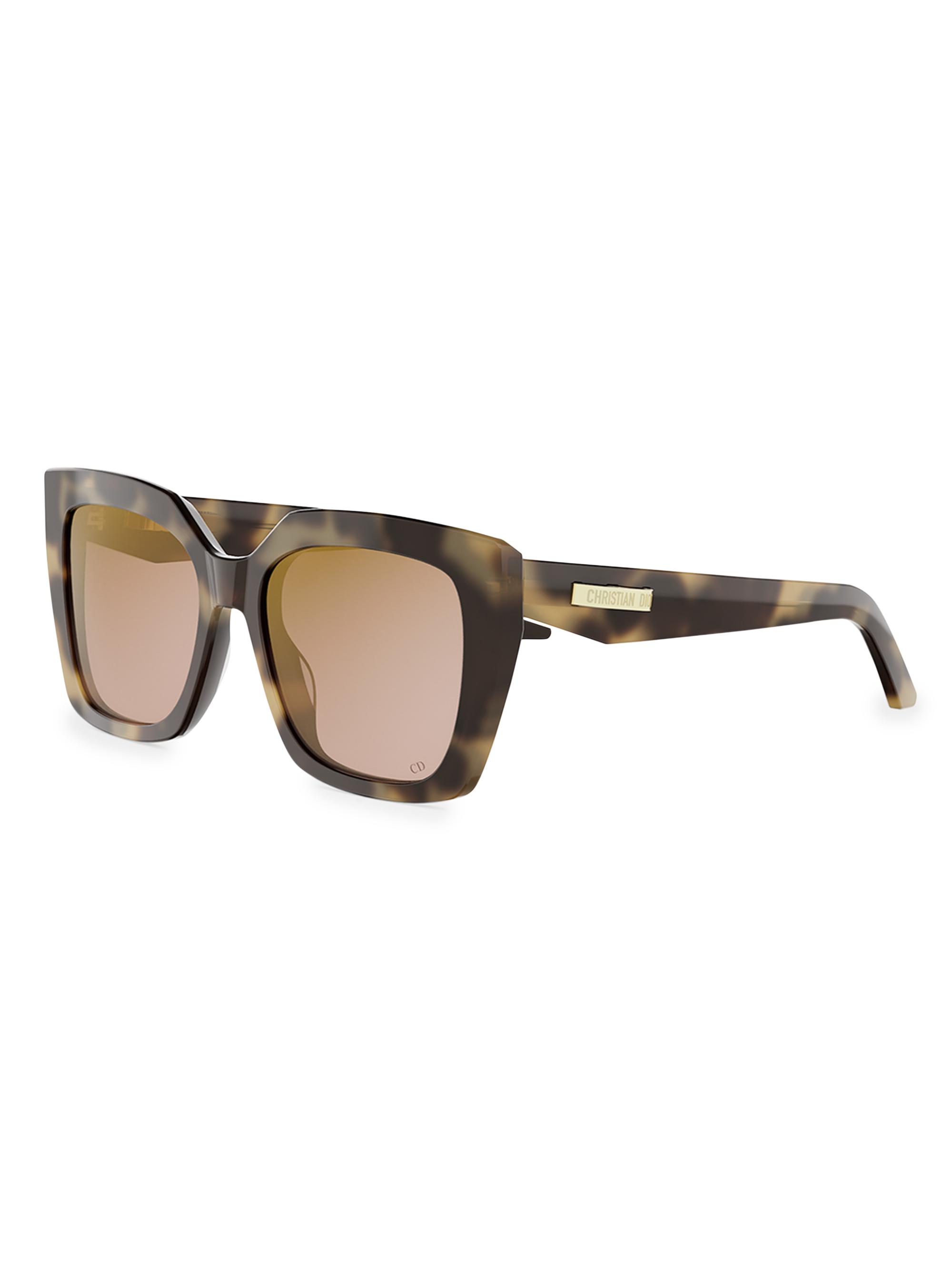 DIOR DiorMidnight S1I Havana 53MM Geometric Sunglasses | Saks