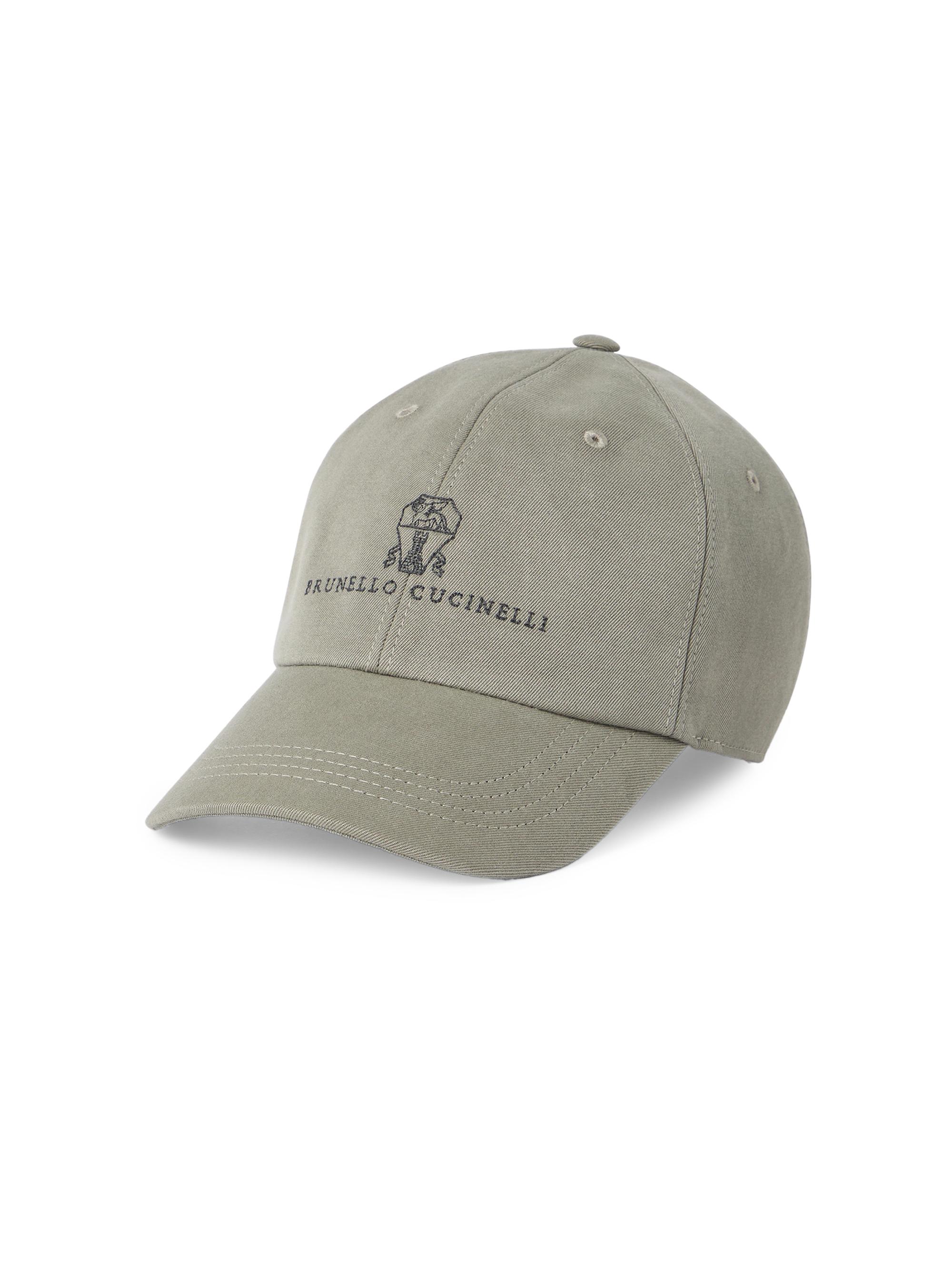 Brunello Cucinelli Men's Garment Dyed Twisted Cotton Gabardine Baseball Cap - Khaki