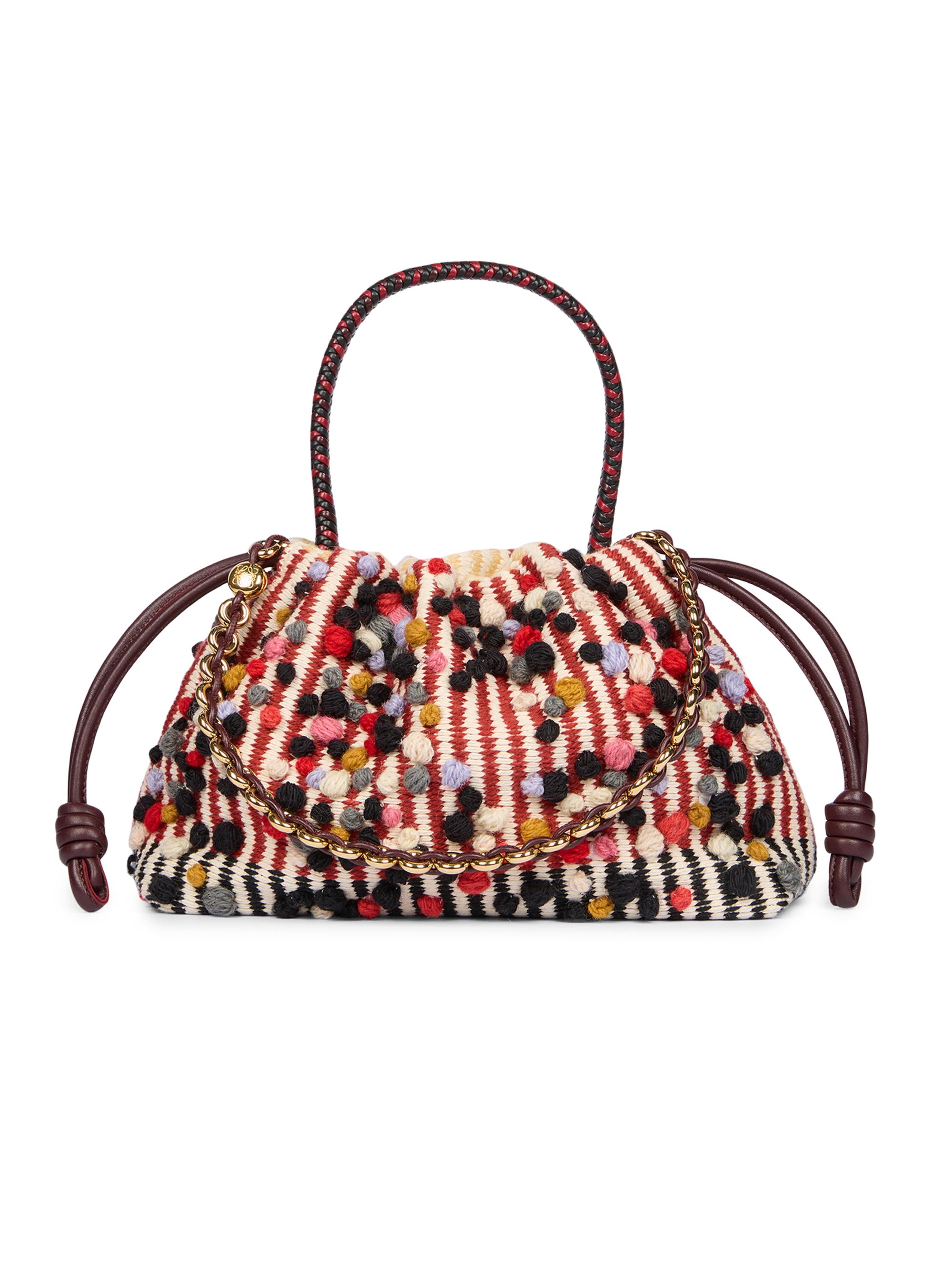 LOEWE Women's  Flamenco Dotted Shoulder Bag - Natural Multicolor